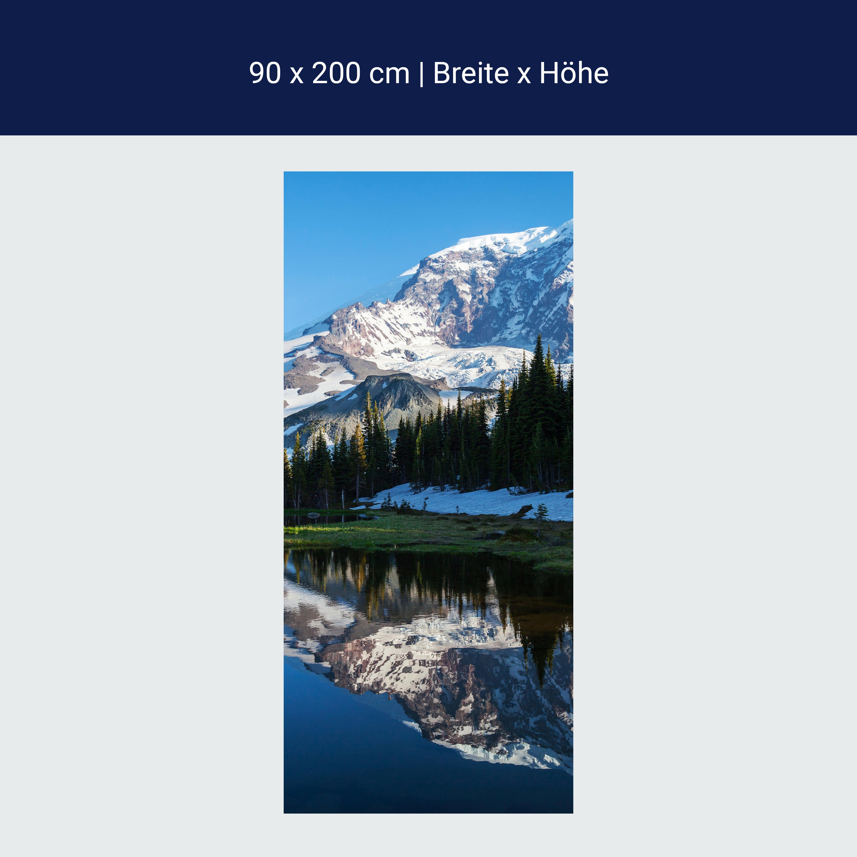Türtapete Wald mit einem See auf einer Berglandschaft M0880 Türtapete Wald mit einem See auf einer Berglandschaft M0880