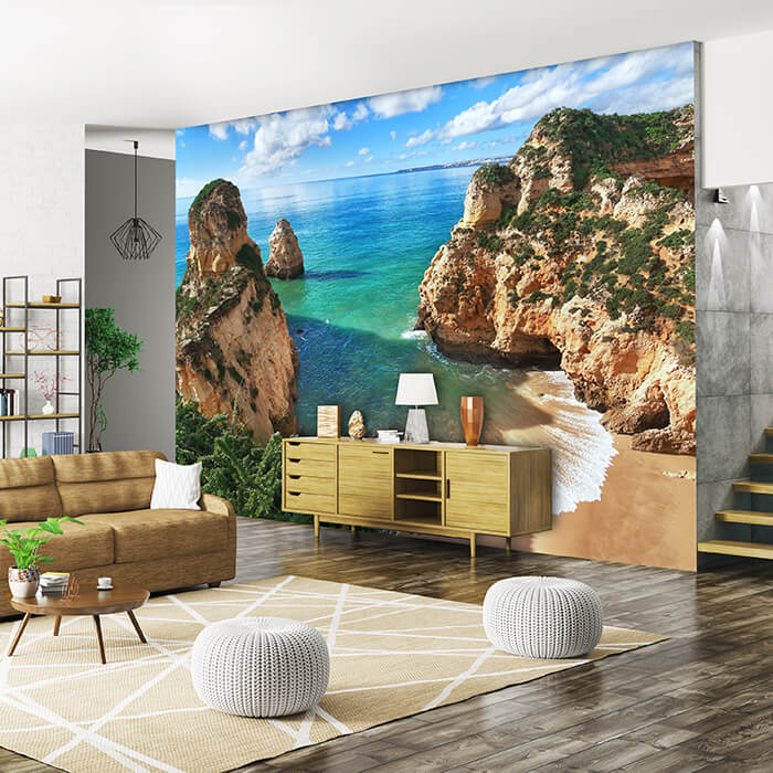 Fototapete Schöne Aussicht auf die Küste, Portugal M0882 - Bild 1 Fototapete Schöne Aussicht auf die Küste, Portugal M0882 - Bild 1