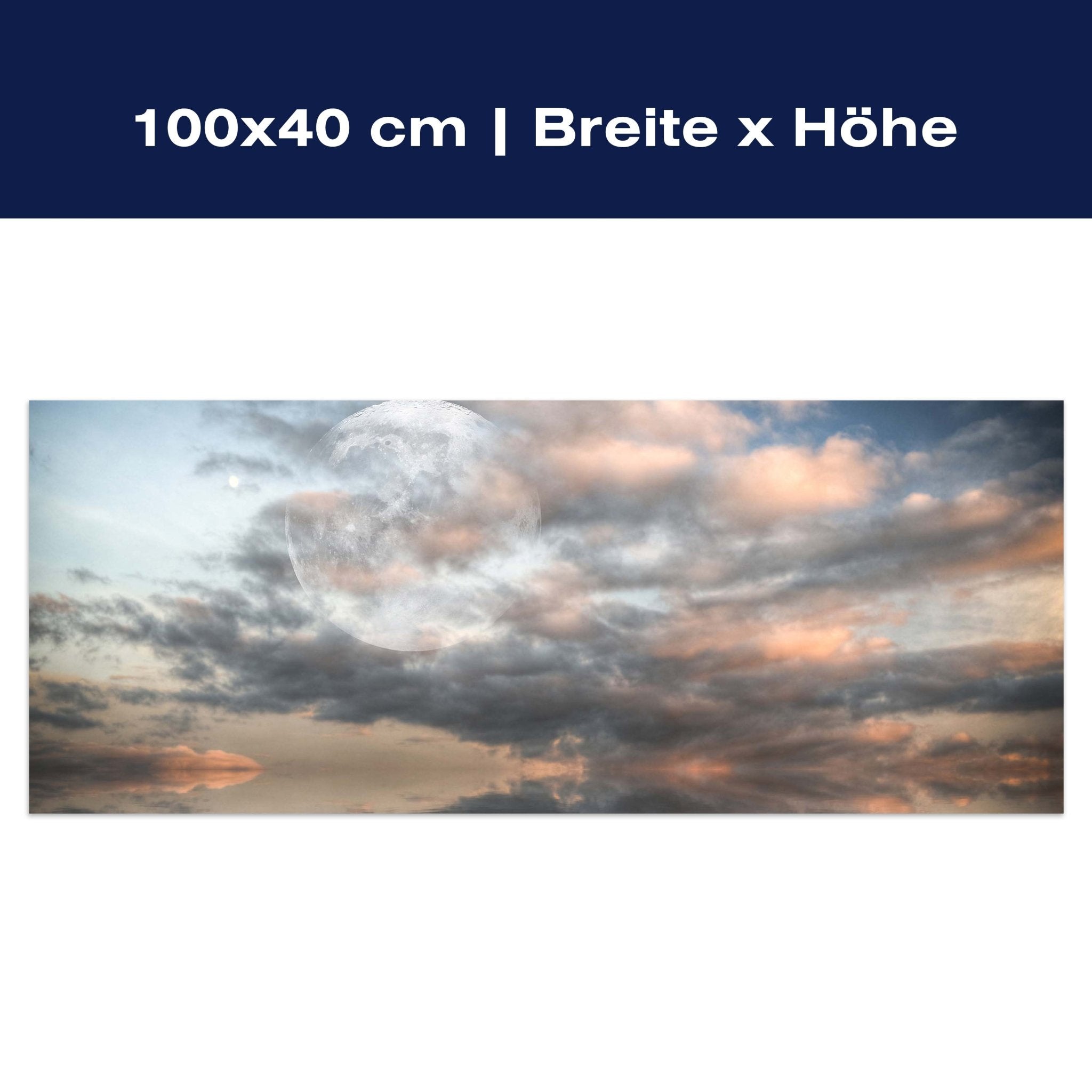 Leinwandbild Großer Mond scheint über dem Meer M0926 Leinwandbild Großer Mond scheint über dem Meer M0926