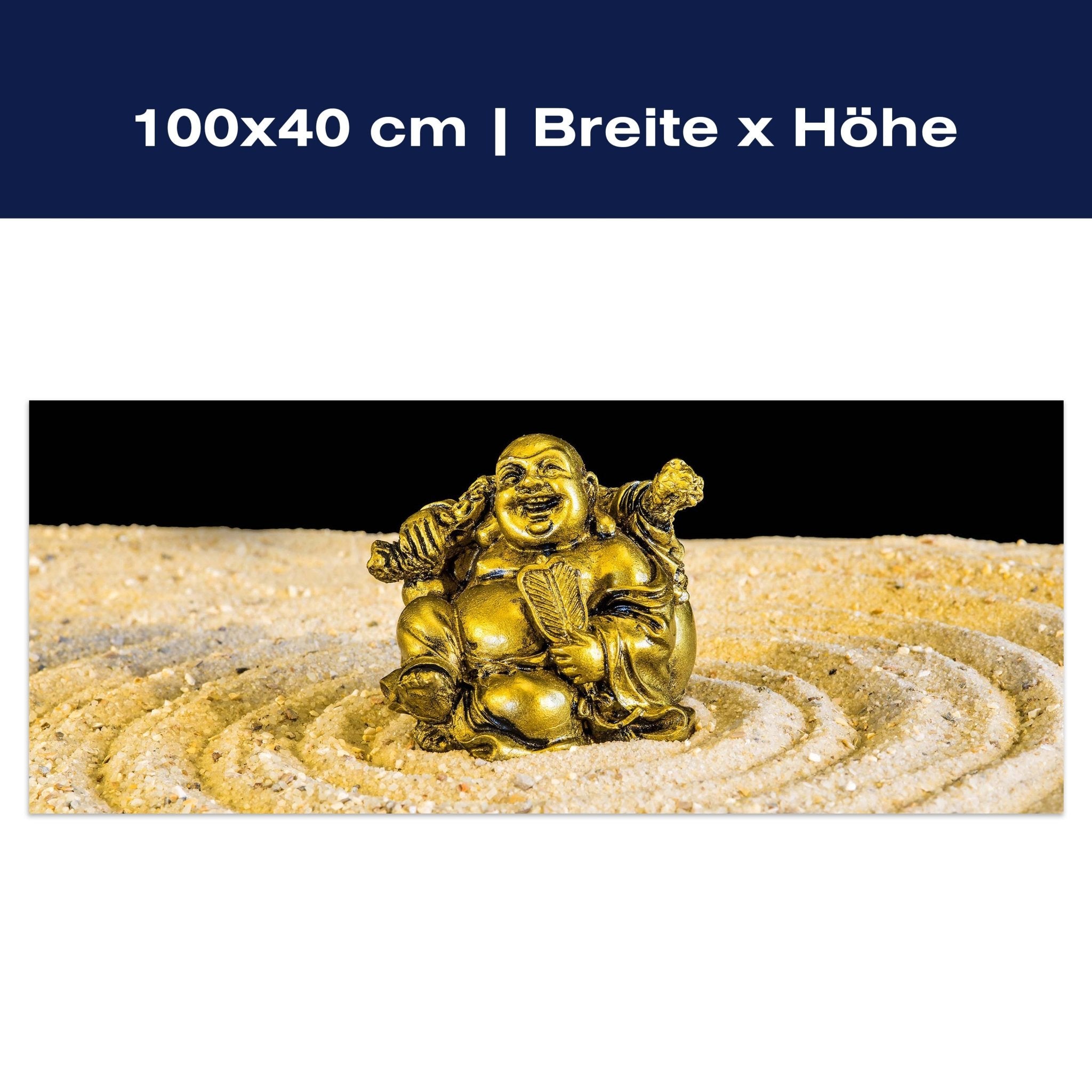 Leinwandbild Goldener Buddha im Zen-Kreis M0956 Leinwandbild Goldener Buddha im Zen-Kreis M0956