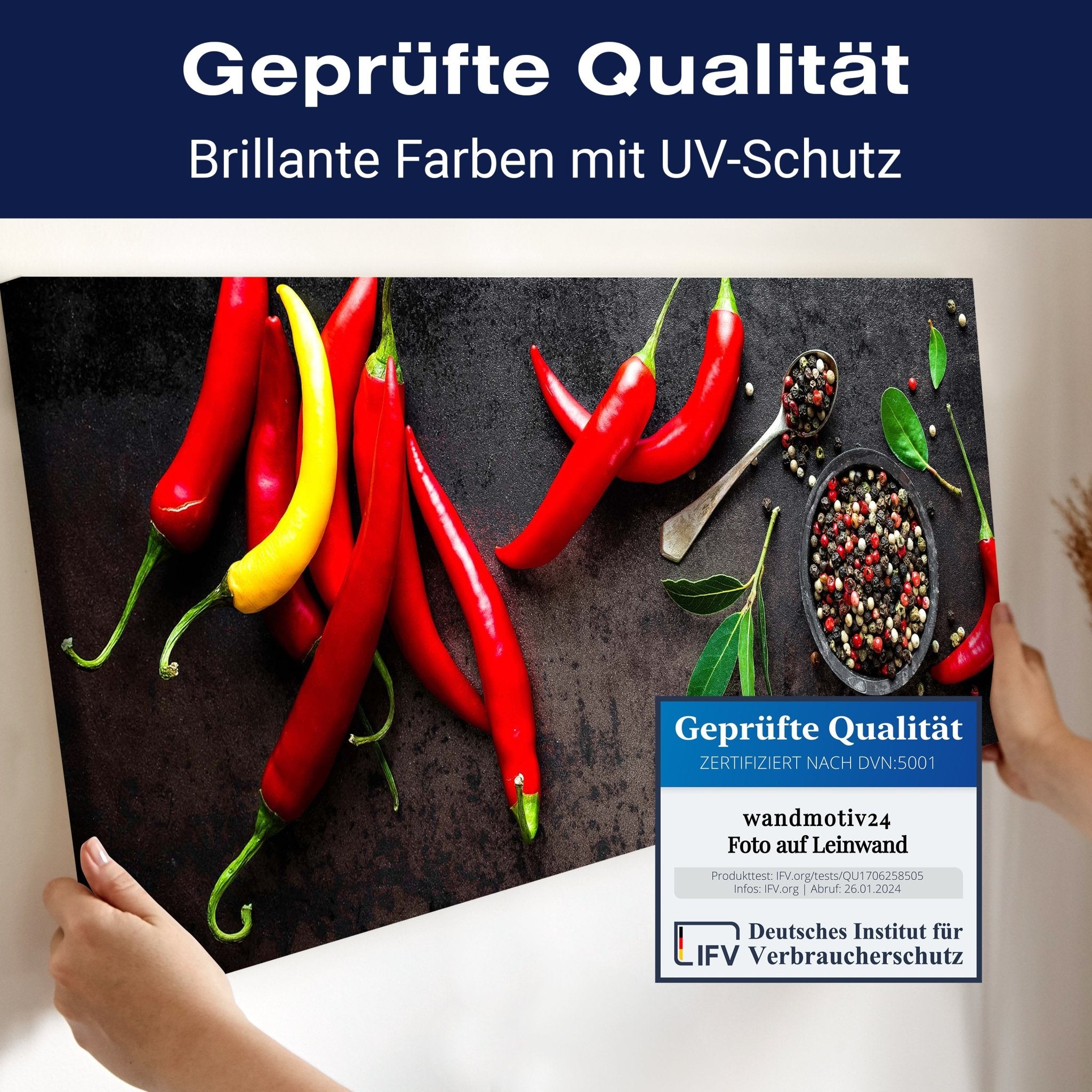 Leinwandbild Chili-Pfeffer M0983 kaufen - Bild 4 Leinwandbild Chili-Pfeffer M0983 kaufen - Bild 4