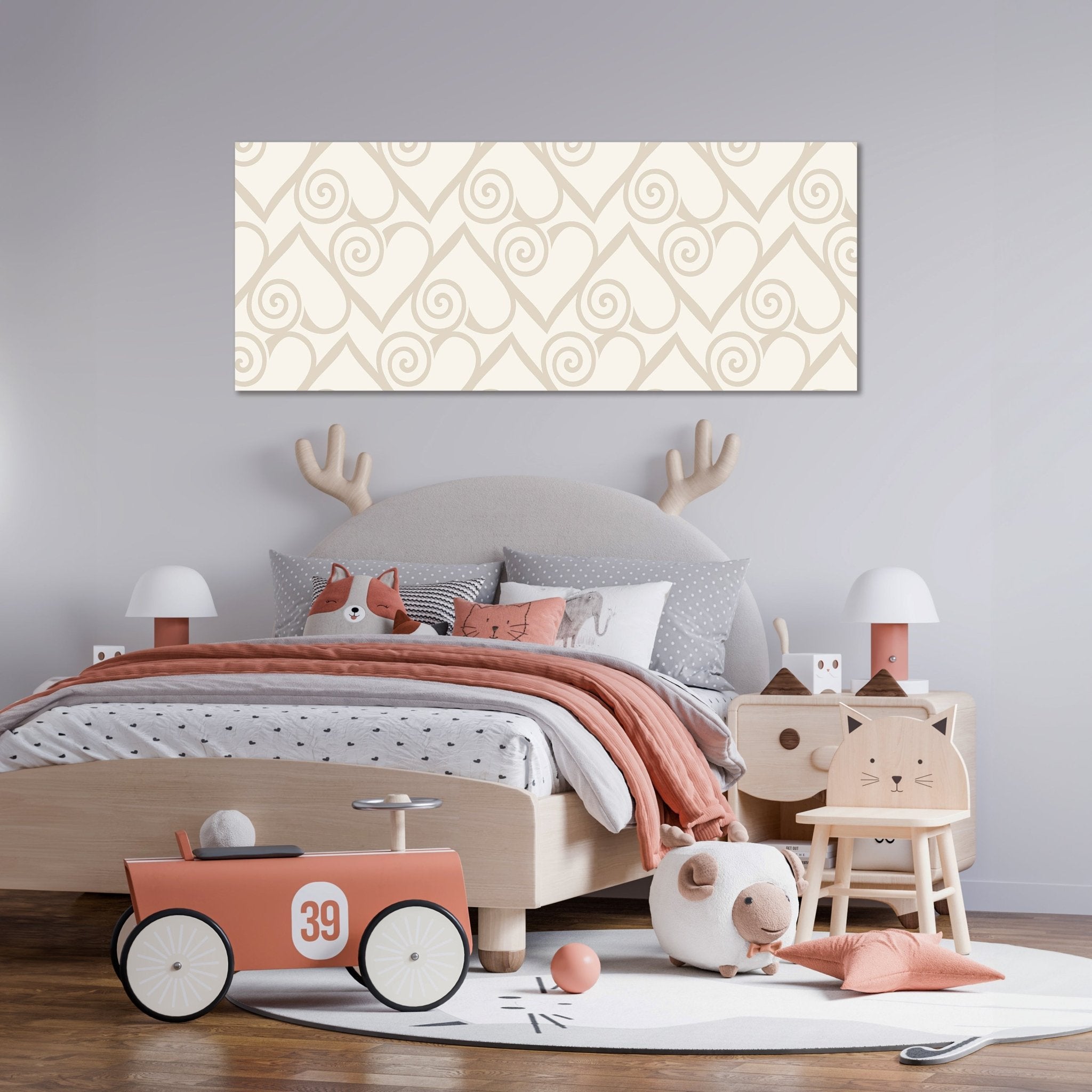 Leinwandbild Herzmuster auf beige Hintergrund M0994 kaufen - Bild 2 Leinwandbild Herzmuster auf beige Hintergrund M0994 kaufen - Bild 2
