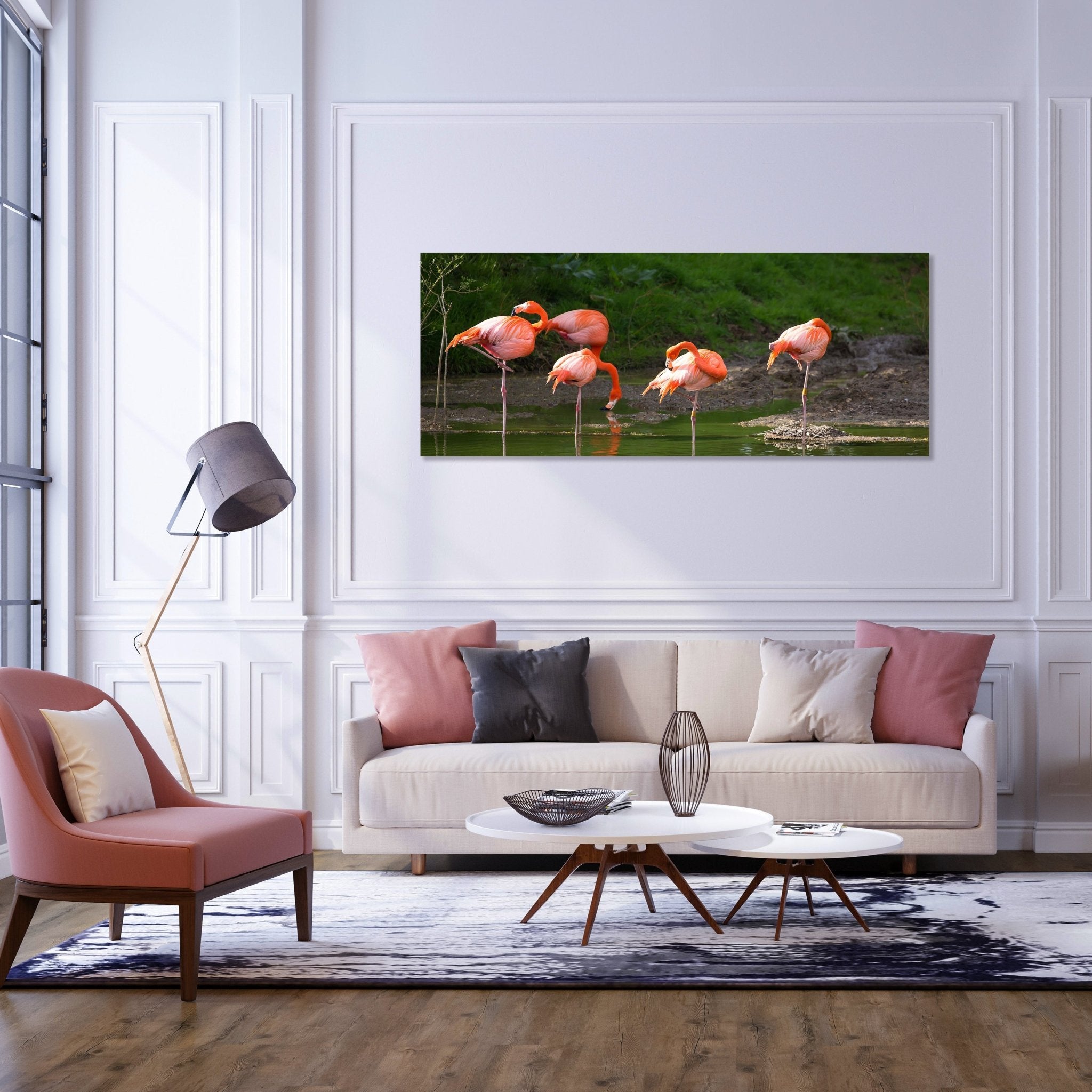 Leinwandbild Flamingos in einem Pool M1009 kaufen - Bild 2