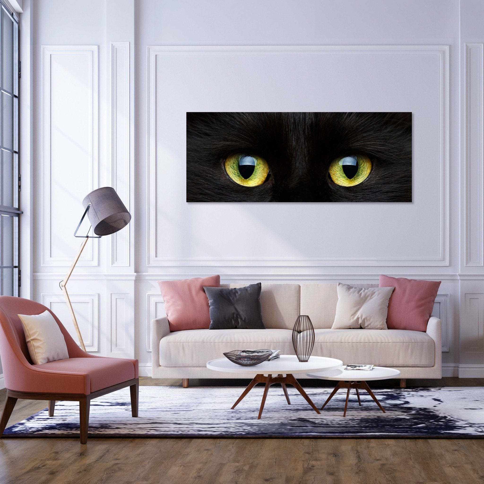Leinwandbild Nahaufnahme der schwarzen Katze M1013 kaufen - Bild 2