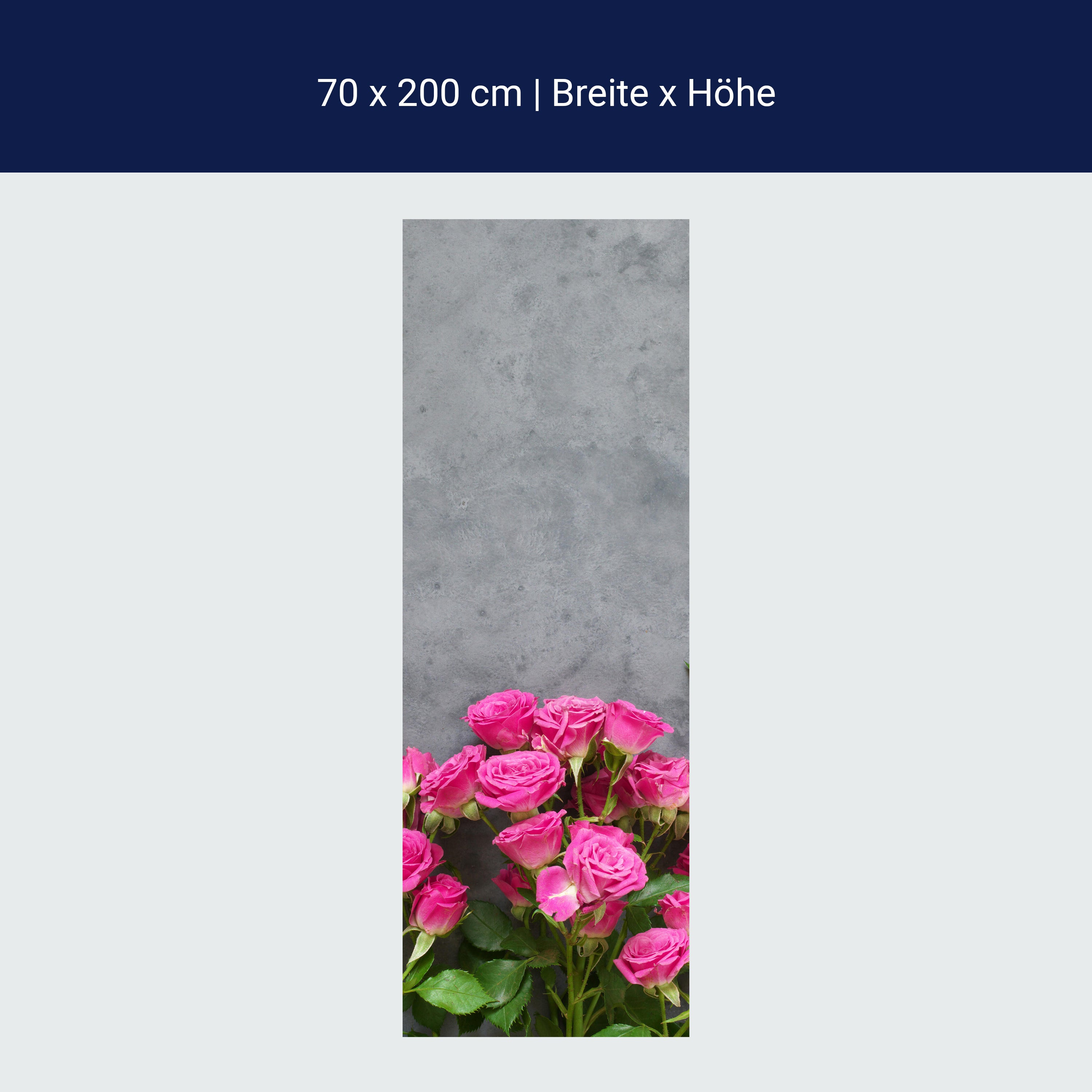 Türtapete Rosa Rosen auf dunkelgrauem Hintergrund M1033 Türtapete Rosa Rosen auf dunkelgrauem Hintergrund M1033
