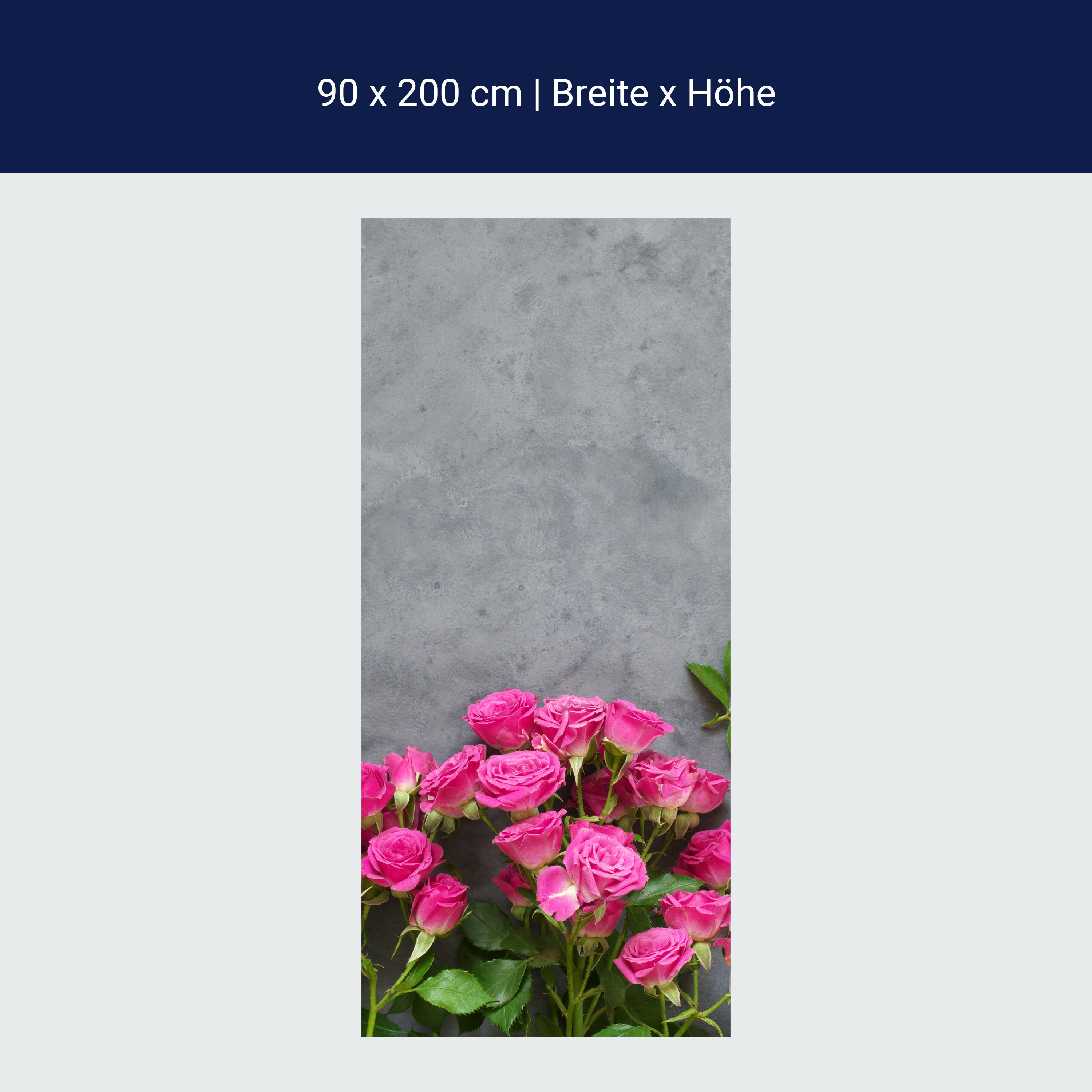 Türtapete Rosa Rosen auf dunkelgrauem Hintergrund M1033 Türtapete Rosa Rosen auf dunkelgrauem Hintergrund M1033