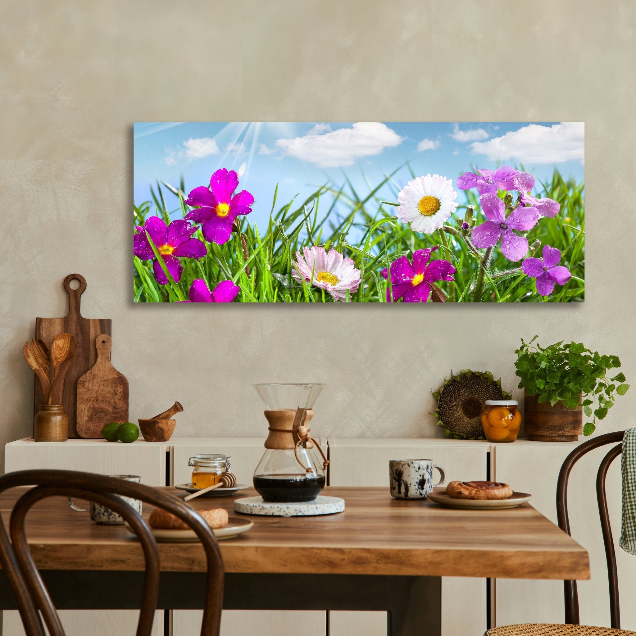 Leinwandbild Blühende Wiese unter blauem Himmel M1044 kaufen - Bild 3 Leinwandbild Blühende Wiese unter blauem Himmel M1044 kaufen - Bild 3