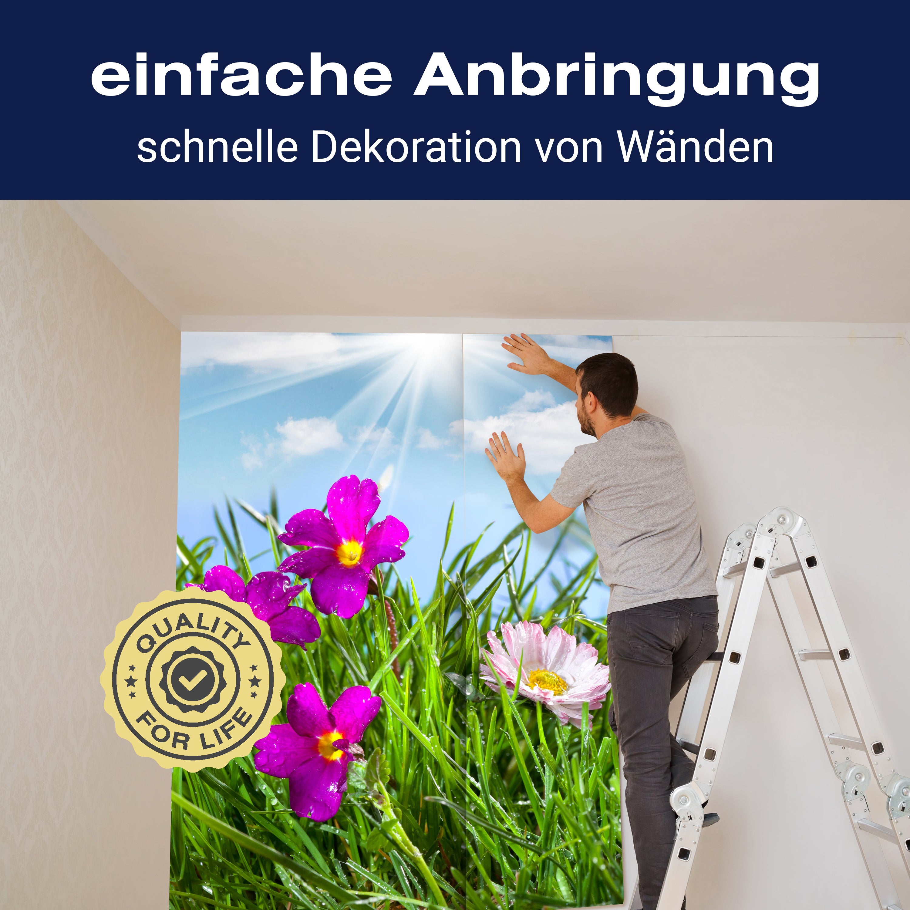 Fototapete Blühende Wiese unter blauem Himmel M1044 - Bild 3 Fototapete Blühende Wiese unter blauem Himmel M1044 - Bild 3