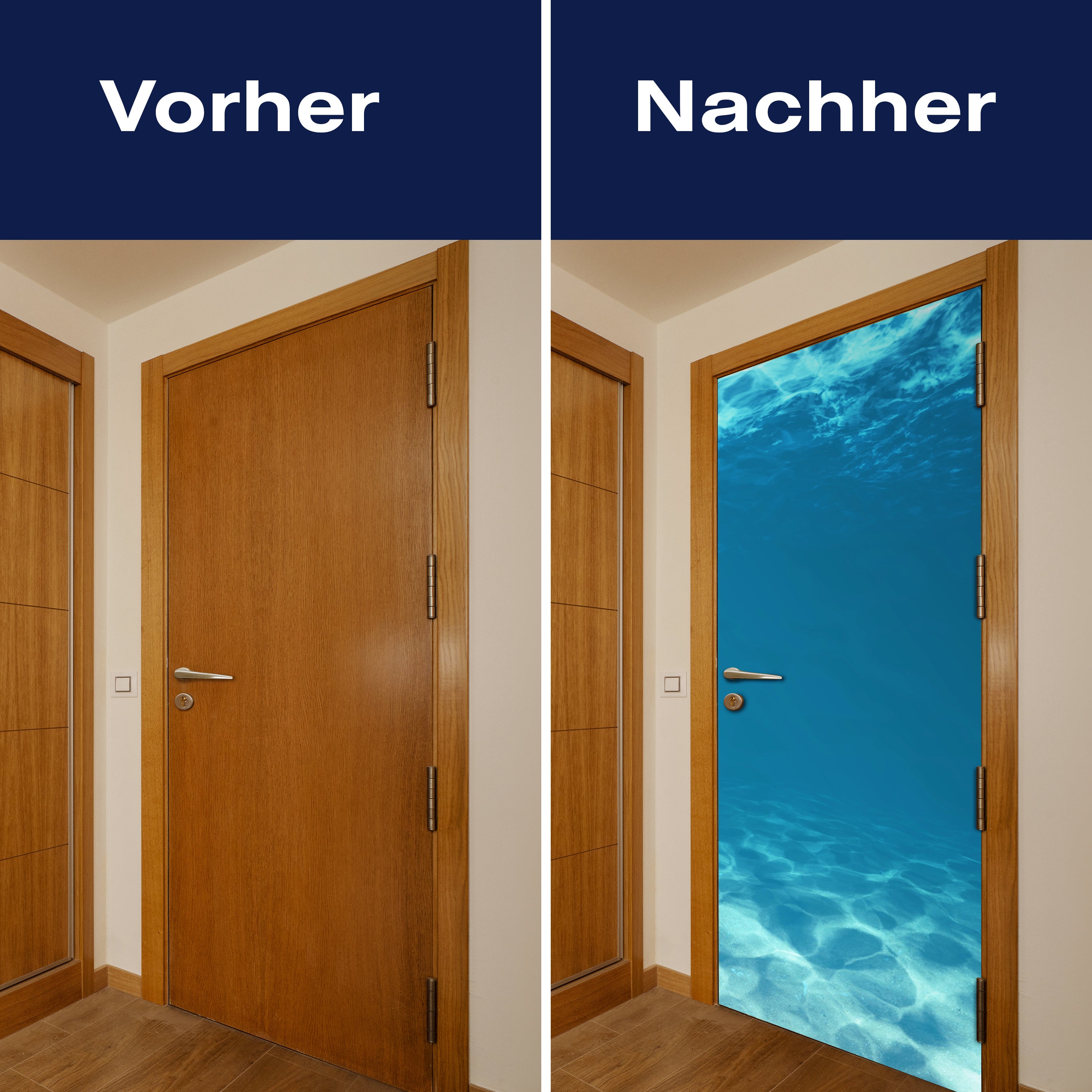Türtapete Hellblau unter Wasser M1053 - Bild 10 Türtapete Hellblau unter Wasser M1053 - Bild 10