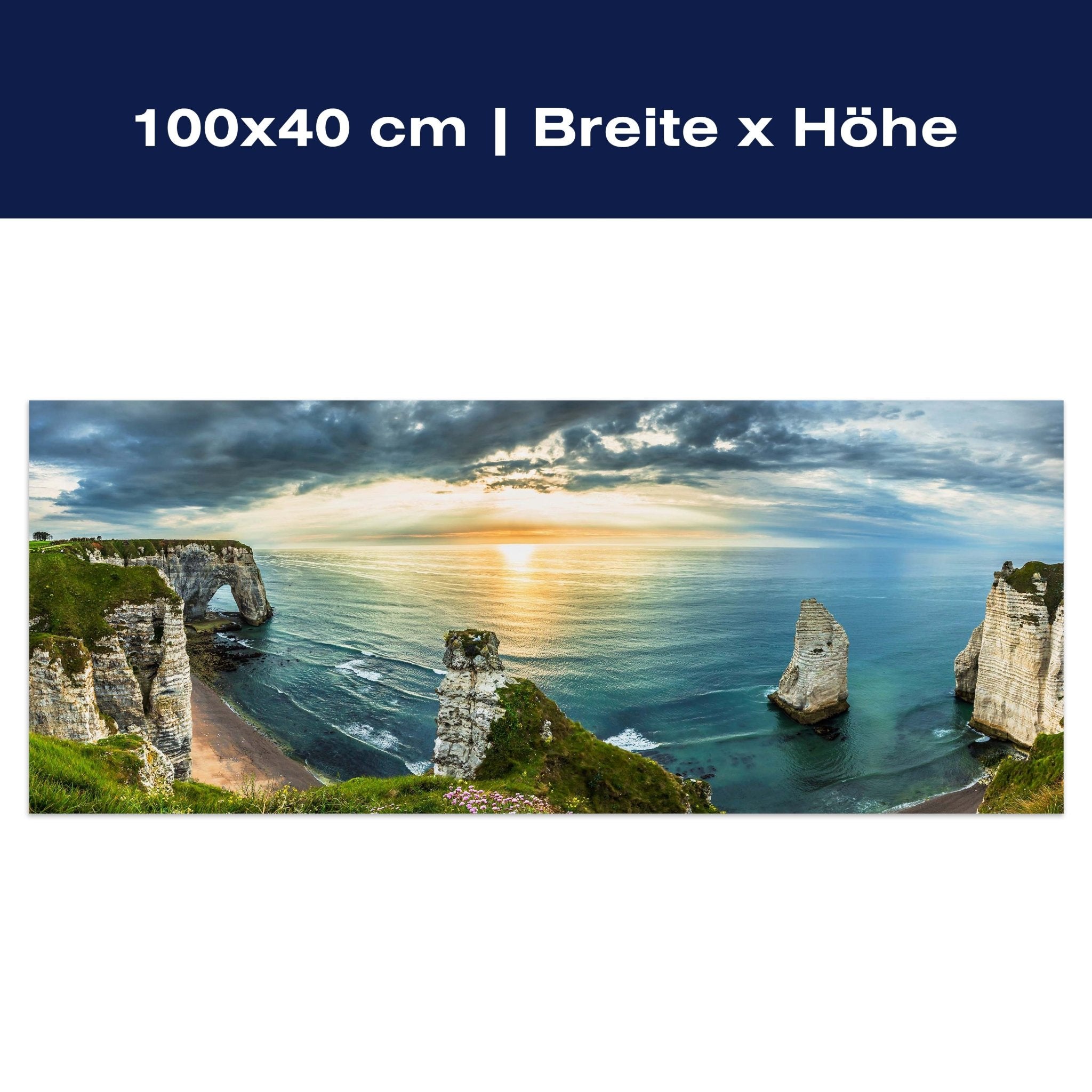 Leinwandbild Sonnenuntergang, Steilküste, Meer, Sonne M1067 Leinwandbild Sonnenuntergang, Steilküste, Meer, Sonne M1067