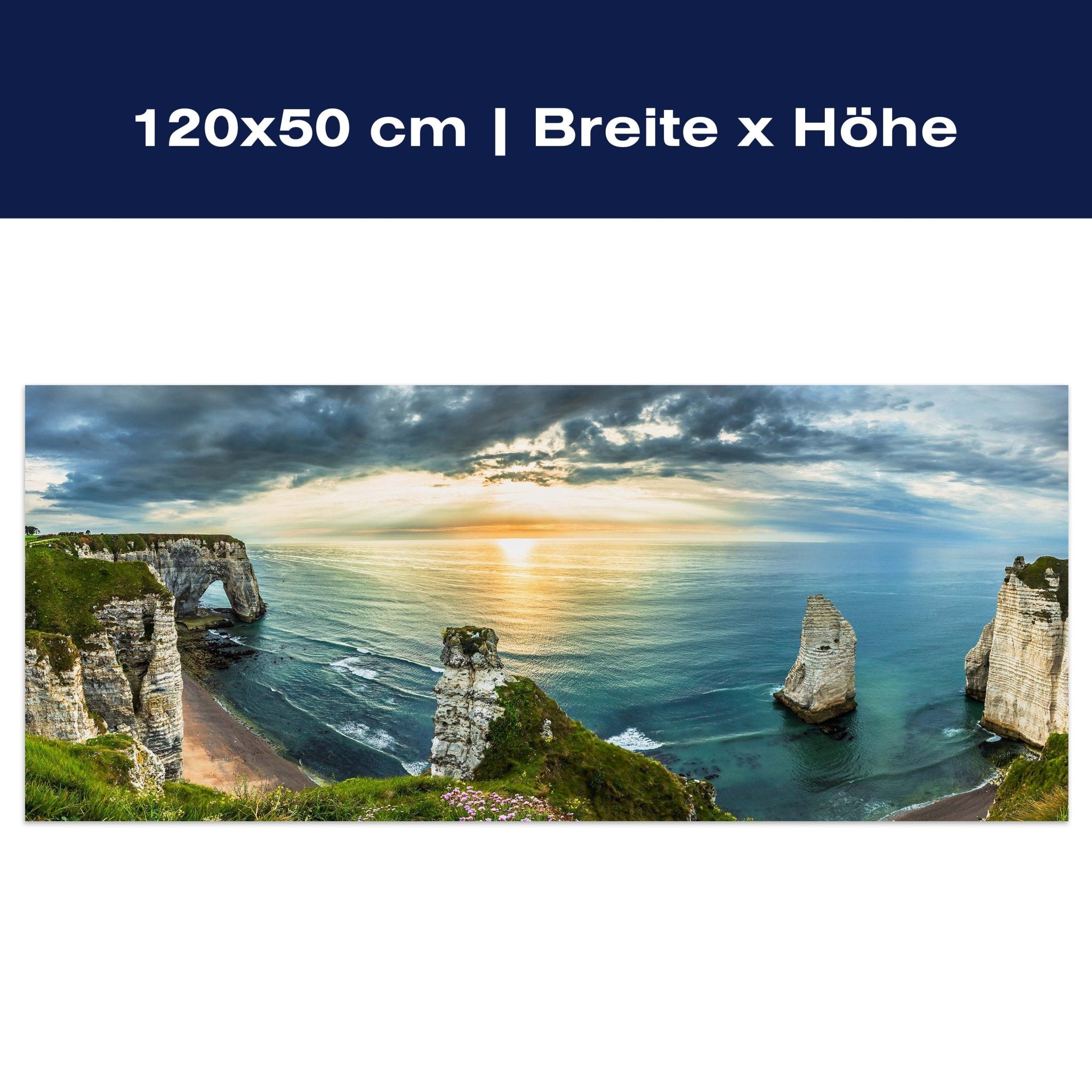 Leinwandbild Sonnenuntergang, Steilküste, Meer, Sonne M1067 Leinwandbild Sonnenuntergang, Steilküste, Meer, Sonne M1067
