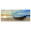 Leinwandbild Boot am Strand, Meer, Sonnenuntergang M1069