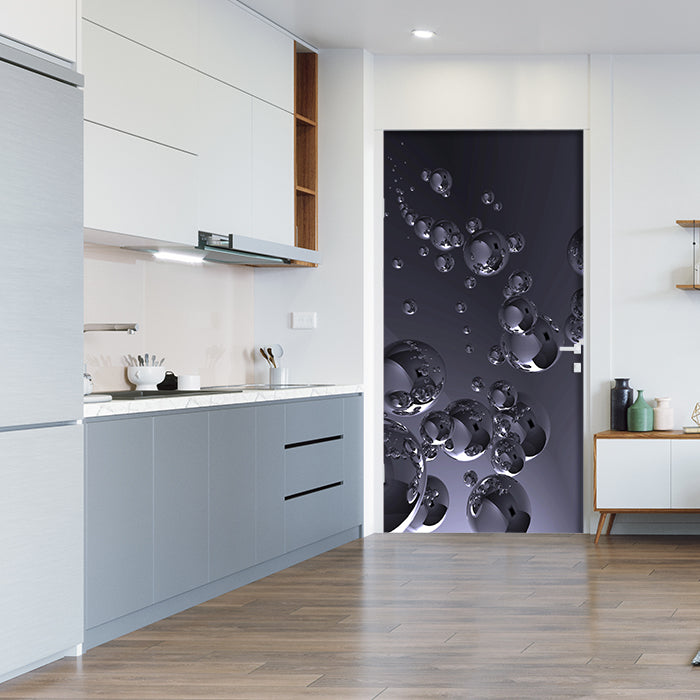 Türtapete Metallische Kugeln, Chrom, Bälle, Blasen M1069 - Bild 1 Türtapete Metallische Kugeln, Chrom, Bälle, Blasen M1069 - Bild 1