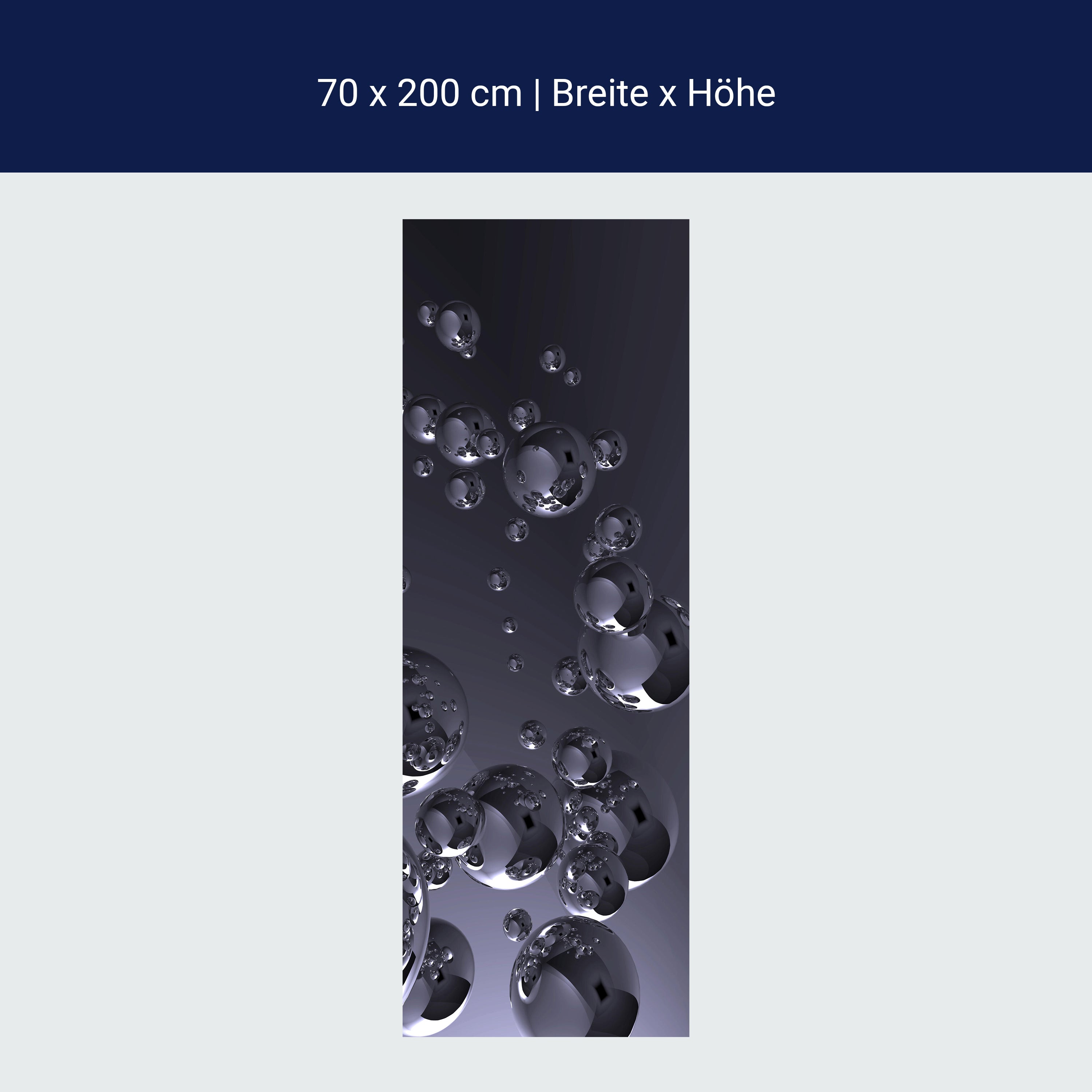 Türtapete Metallische Kugeln, Chrom, Bälle, Blasen M1069 Türtapete Metallische Kugeln, Chrom, Bälle, Blasen M1069