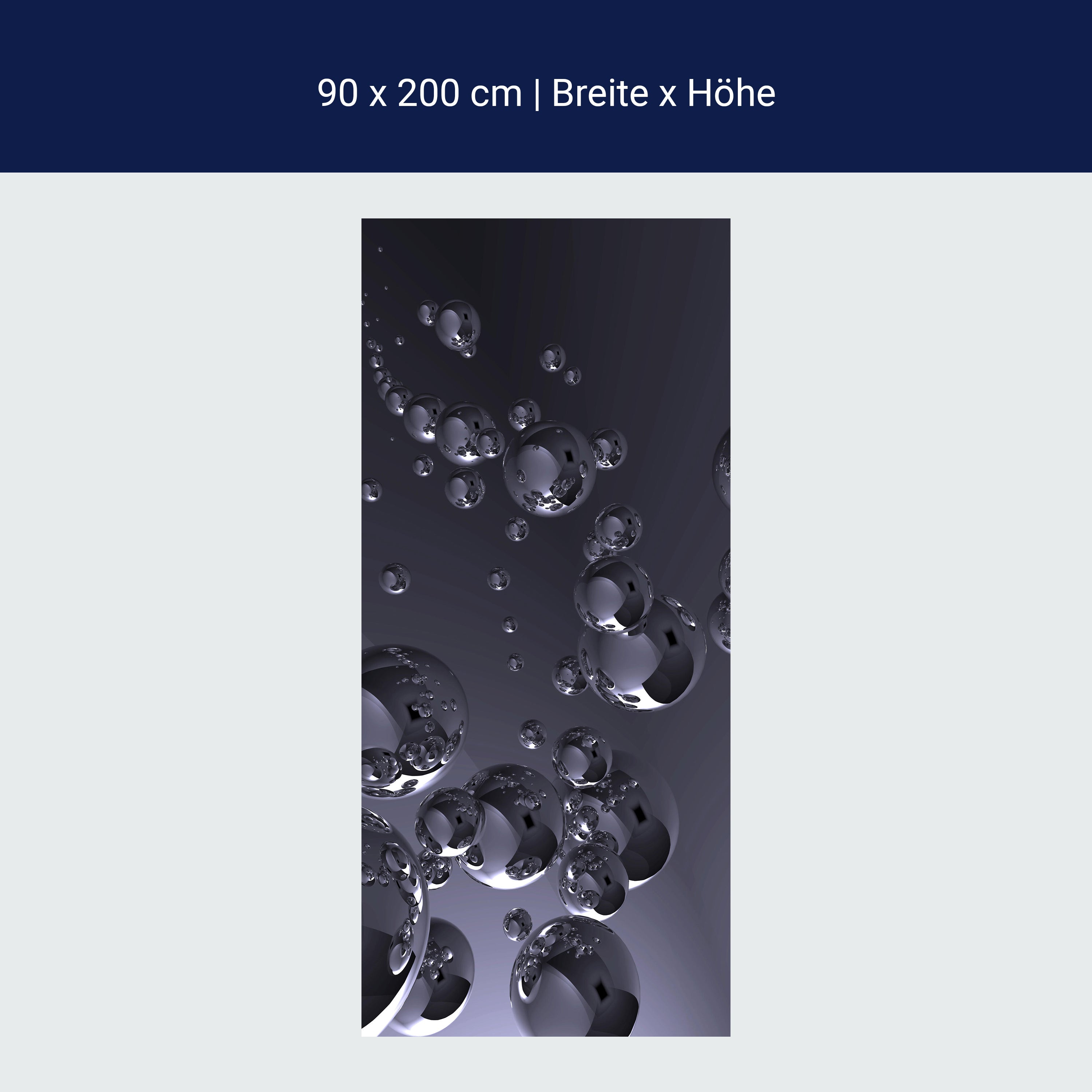 Türtapete Metallische Kugeln, Chrom, Bälle, Blasen M1069 Türtapete Metallische Kugeln, Chrom, Bälle, Blasen M1069