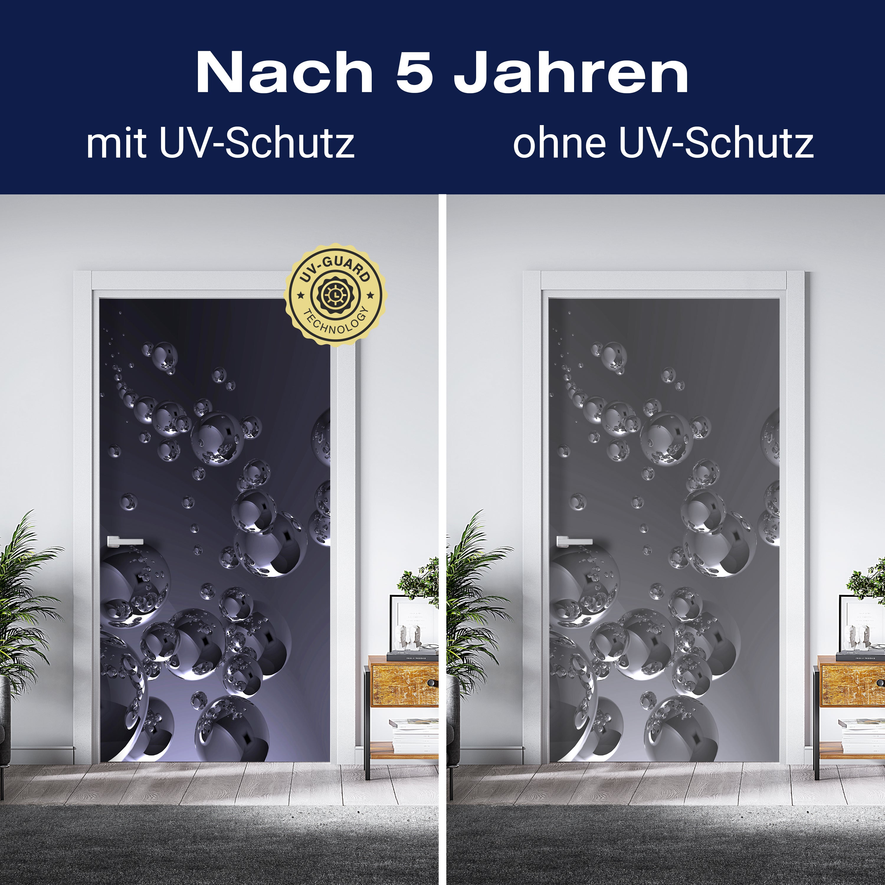 Türtapete Metallische Kugeln, Chrom, Bälle, Blasen M1069 - Bild 4 Türtapete Metallische Kugeln, Chrom, Bälle, Blasen M1069 - Bild 4