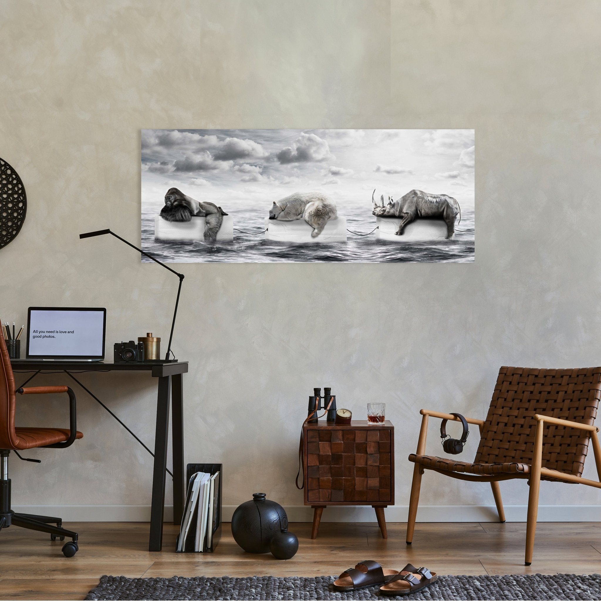 Leinwandbild Gorilla & Eisbär auf Eis, Meer, Klima M1070 kaufen - Bild 2 Leinwandbild Gorilla & Eisbär auf Eis, Meer, Klima M1070 kaufen - Bild 2