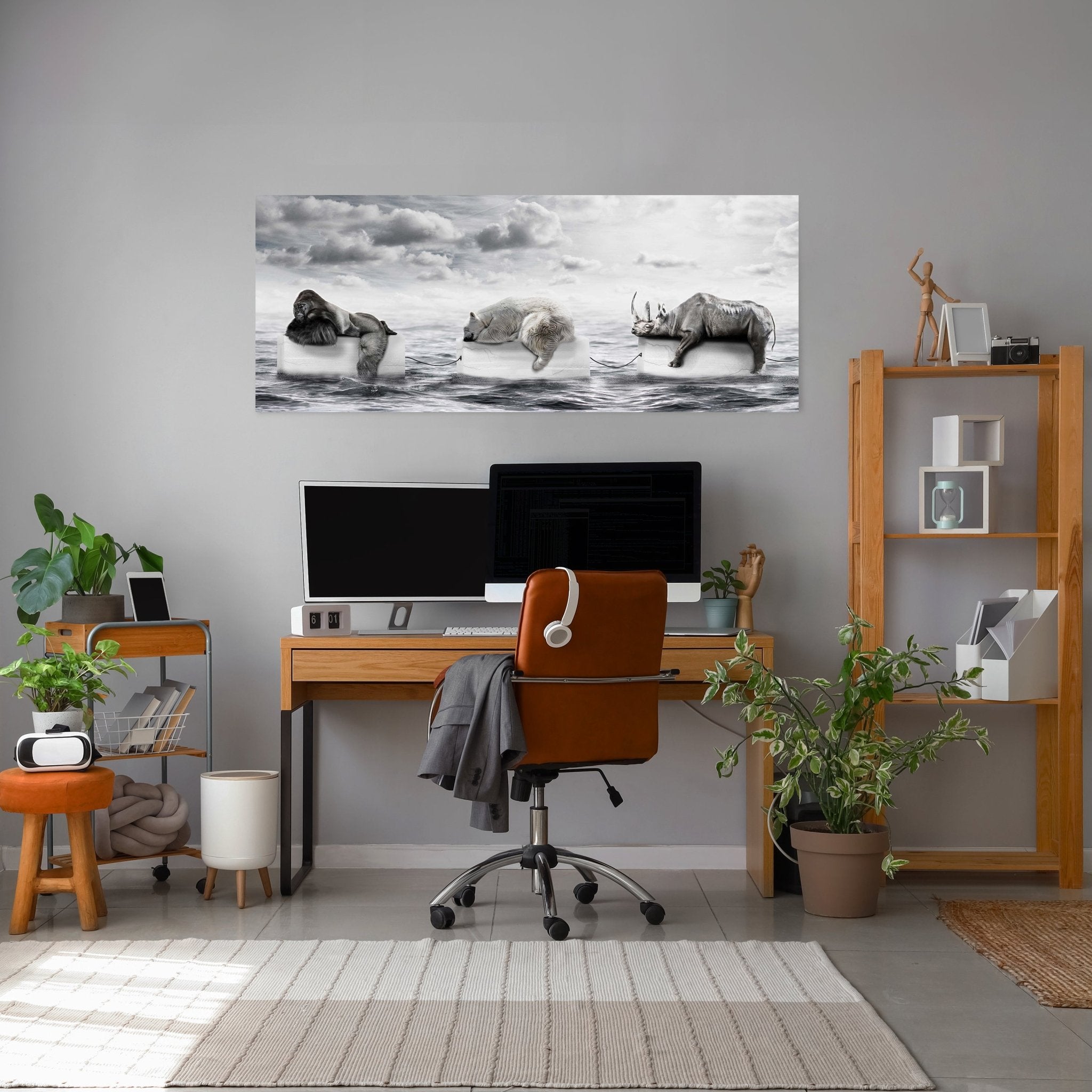 Leinwandbild Gorilla & Eisbär auf Eis, Meer, Klima M1070 kaufen - Bild 3 Leinwandbild Gorilla & Eisbär auf Eis, Meer, Klima M1070 kaufen - Bild 3