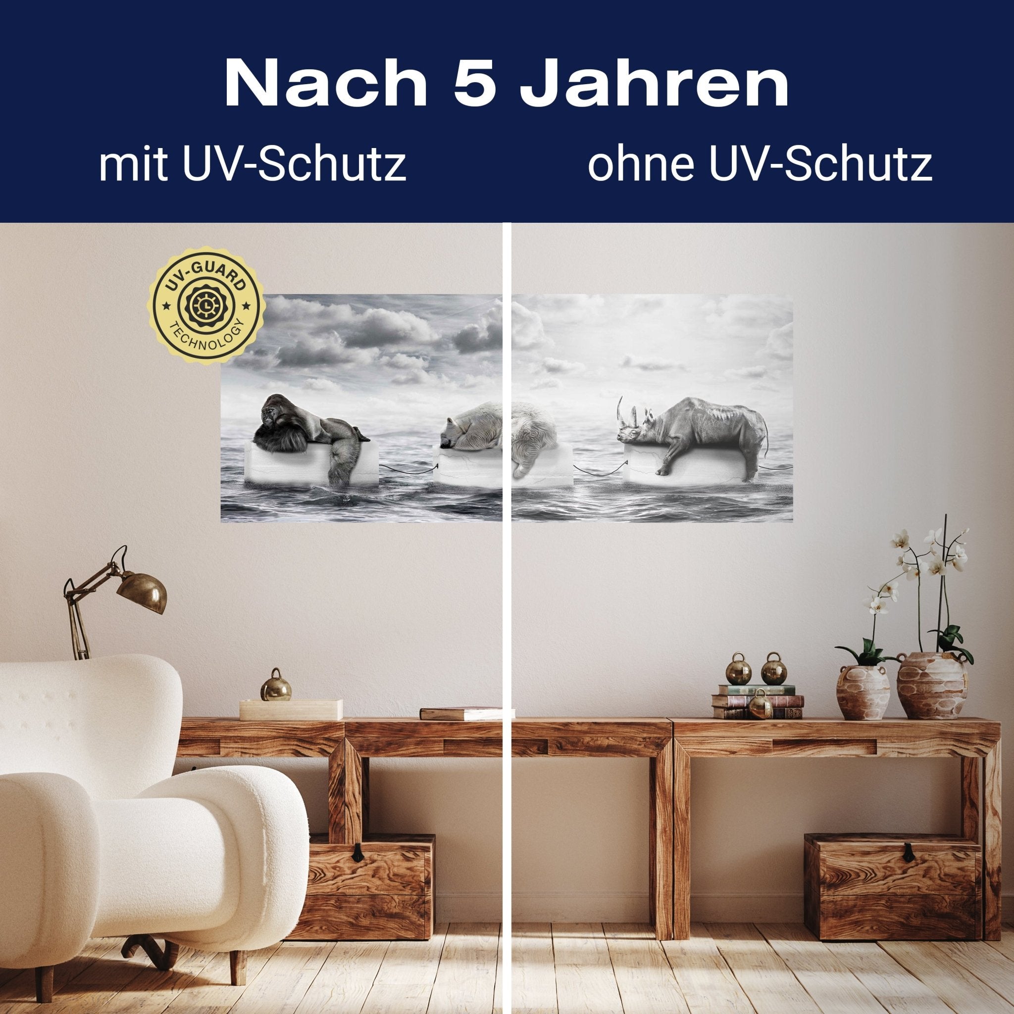 Leinwandbild Gorilla & Eisbär auf Eis, Meer, Klima M1070 kaufen - Bild 9 Leinwandbild Gorilla & Eisbär auf Eis, Meer, Klima M1070 kaufen - Bild 9