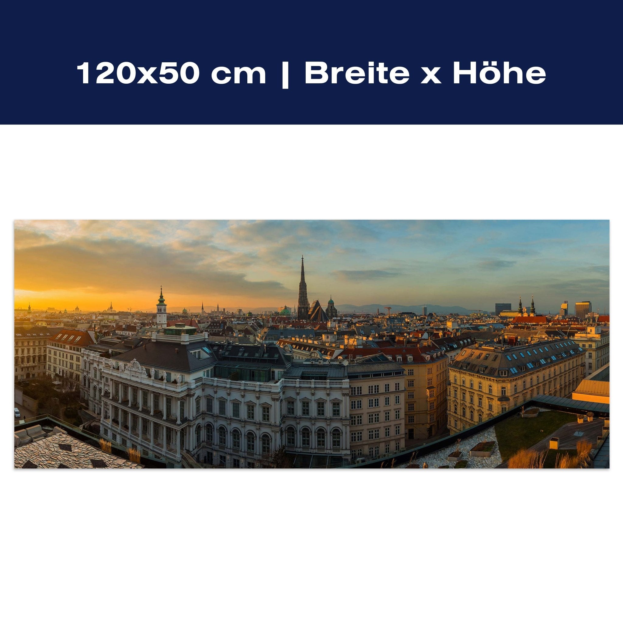 Leinwandbild Wien Panorama, Österreich, Abend, Sonne M1074 Leinwandbild Wien Panorama, Österreich, Abend, Sonne M1074