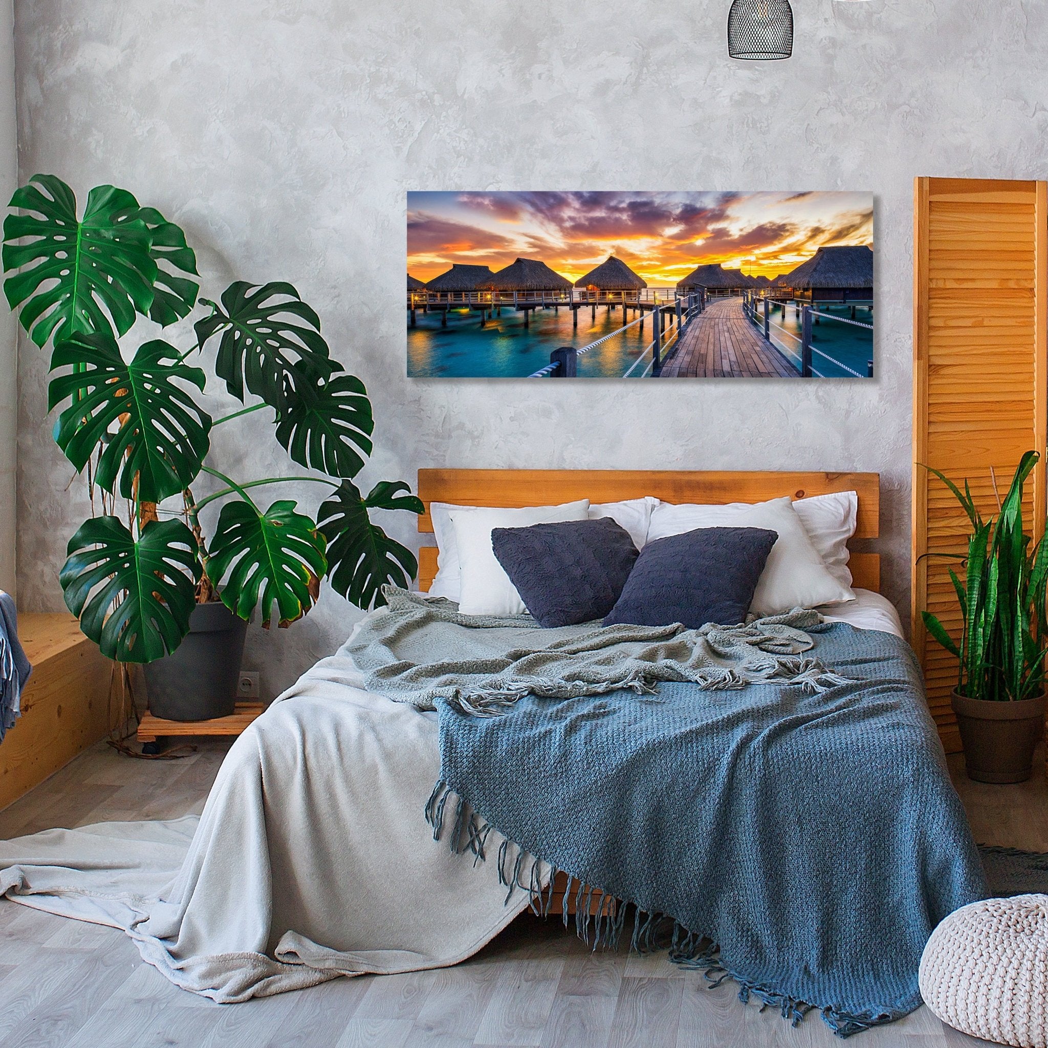 Leinwandbild Ferienhäuser im Meer, Paradies, Urlaub M1076 kaufen - Bild 2 Leinwandbild Ferienhäuser im Meer, Paradies, Urlaub M1076 kaufen - Bild 2