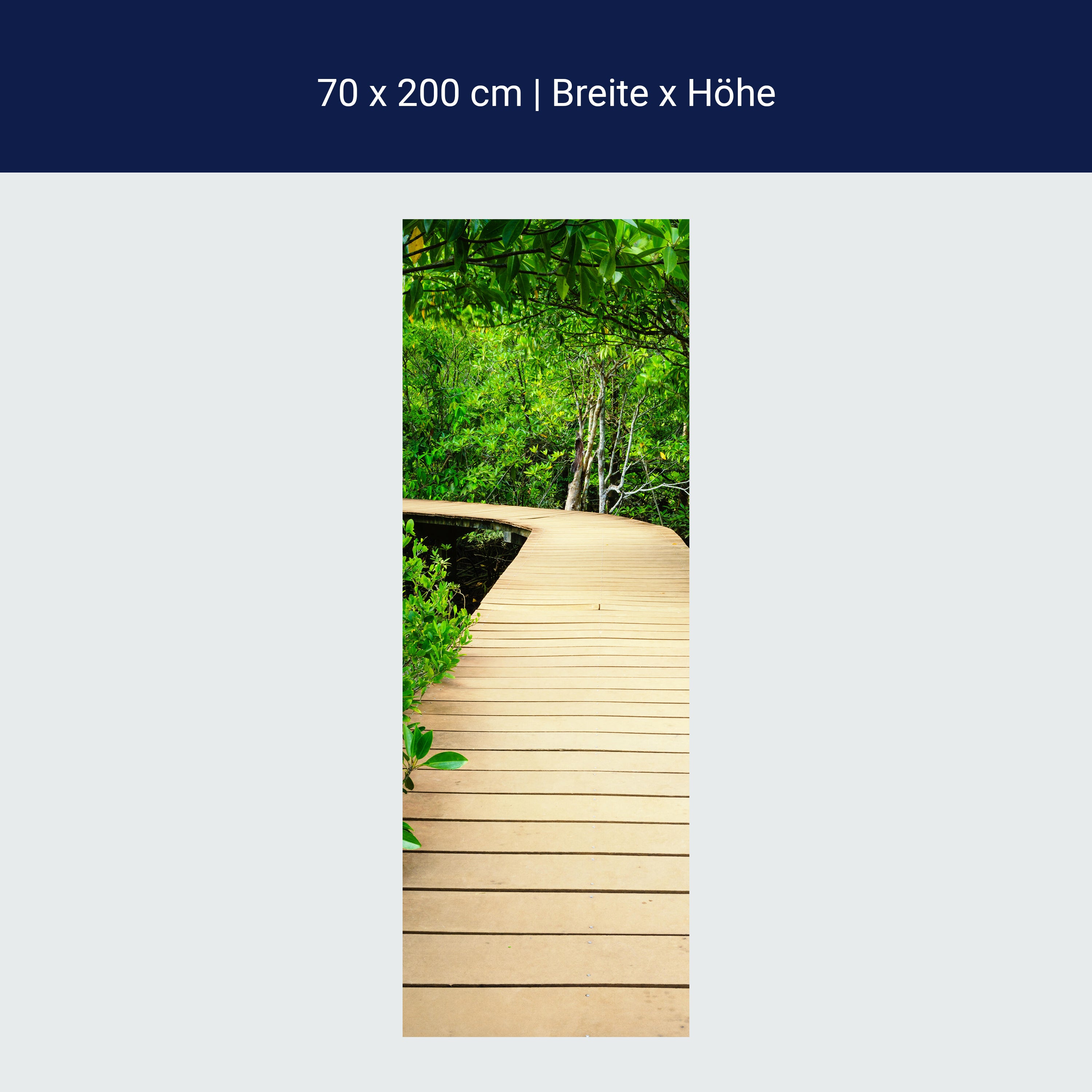 Türtapete moderner Holz-steg im Wald, Weg, Natur M1078 Türtapete moderner Holz-steg im Wald, Weg, Natur M1078