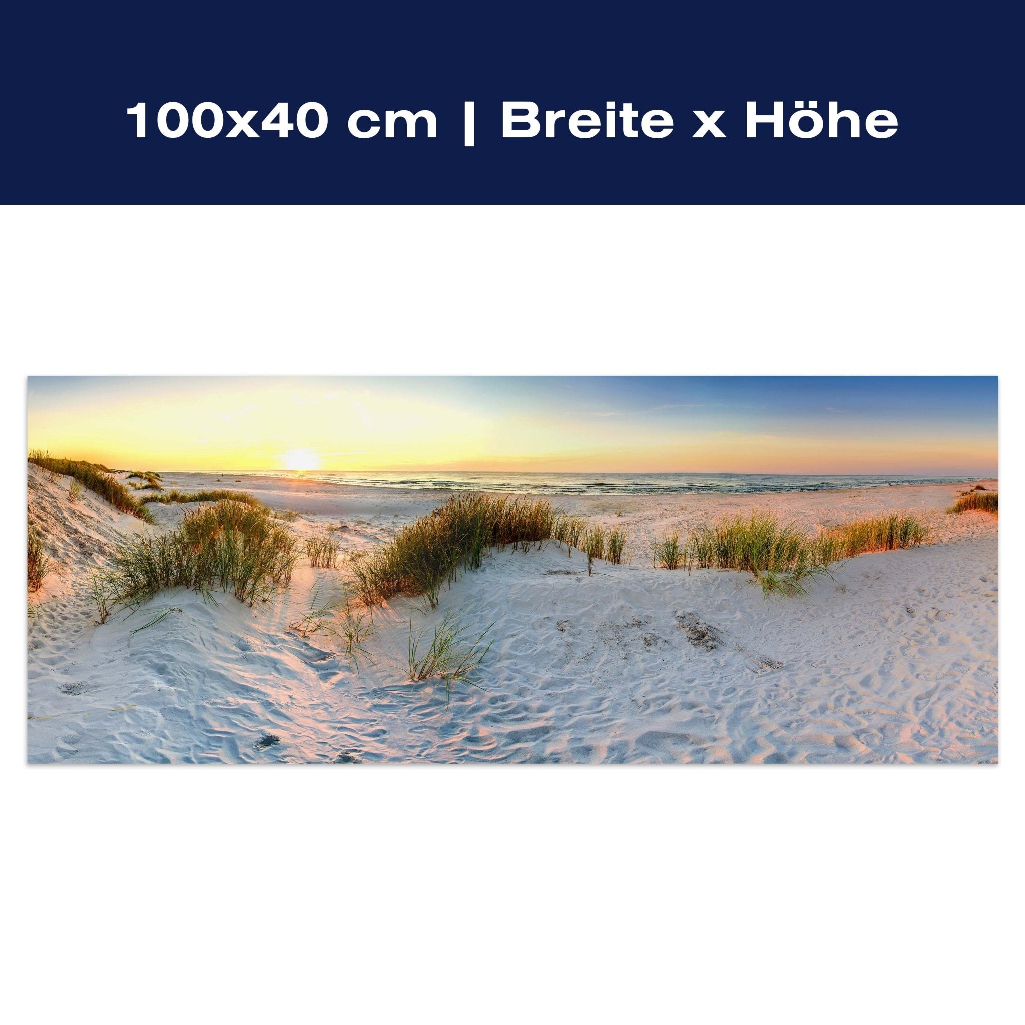 Leinwandbild Strand am Abend, Sonne, Meer, Sand M1079 Leinwandbild Strand am Abend, Sonne, Meer, Sand M1079