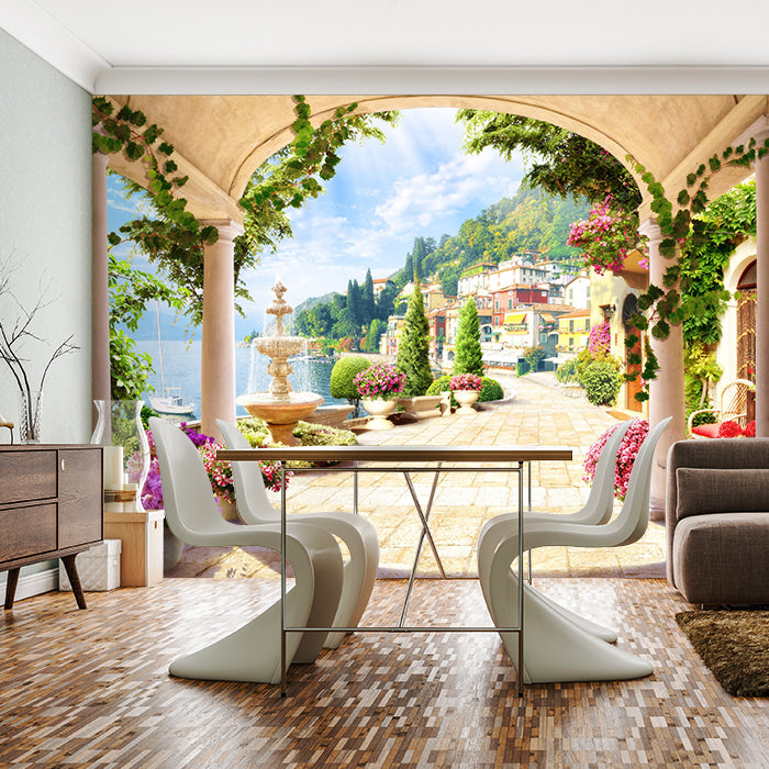 Fototapete Seeblick Sandstein Terrasse M1080 - Bild 1 Fototapete Seeblick Sandstein Terrasse M1080 - Bild 1