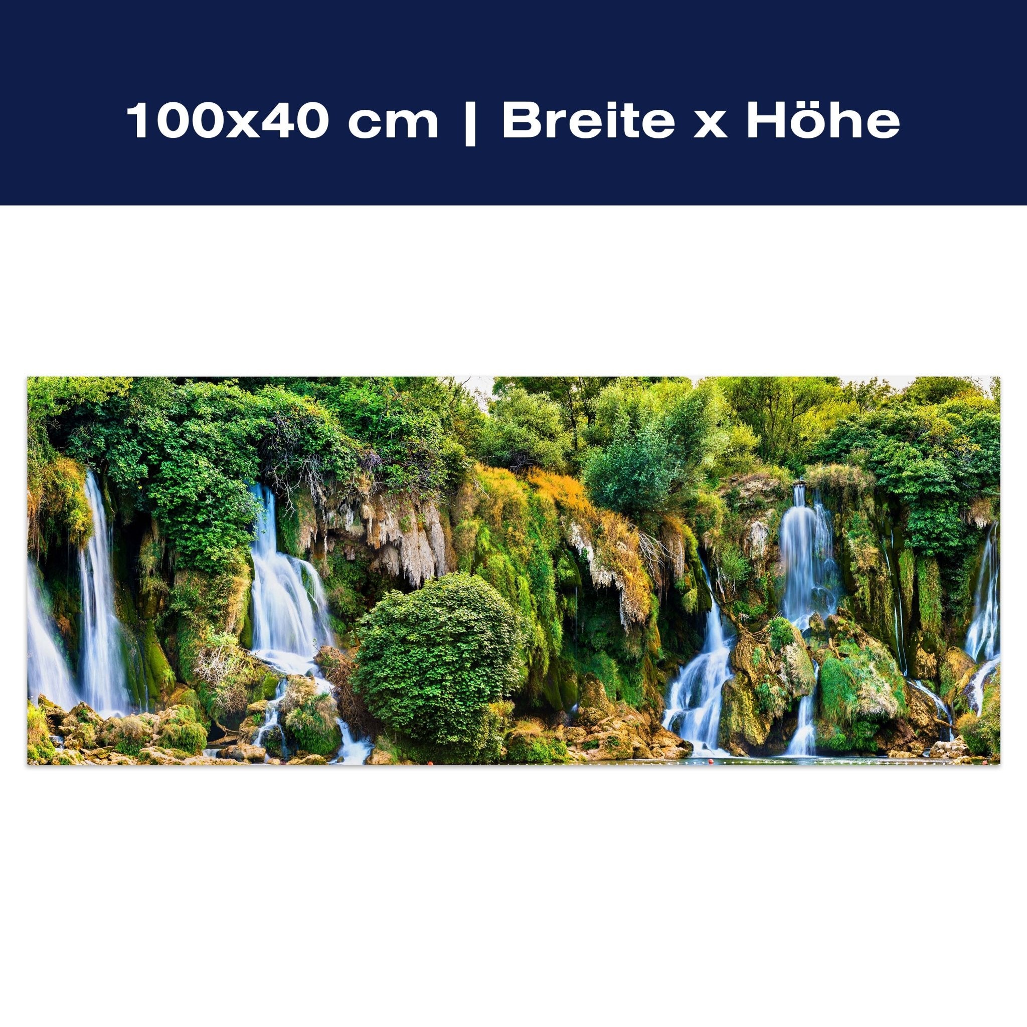 Leinwandbild Wasserfall im Urwald, Klippe, Dschungel M1081 Leinwandbild Wasserfall im Urwald, Klippe, Dschungel M1081