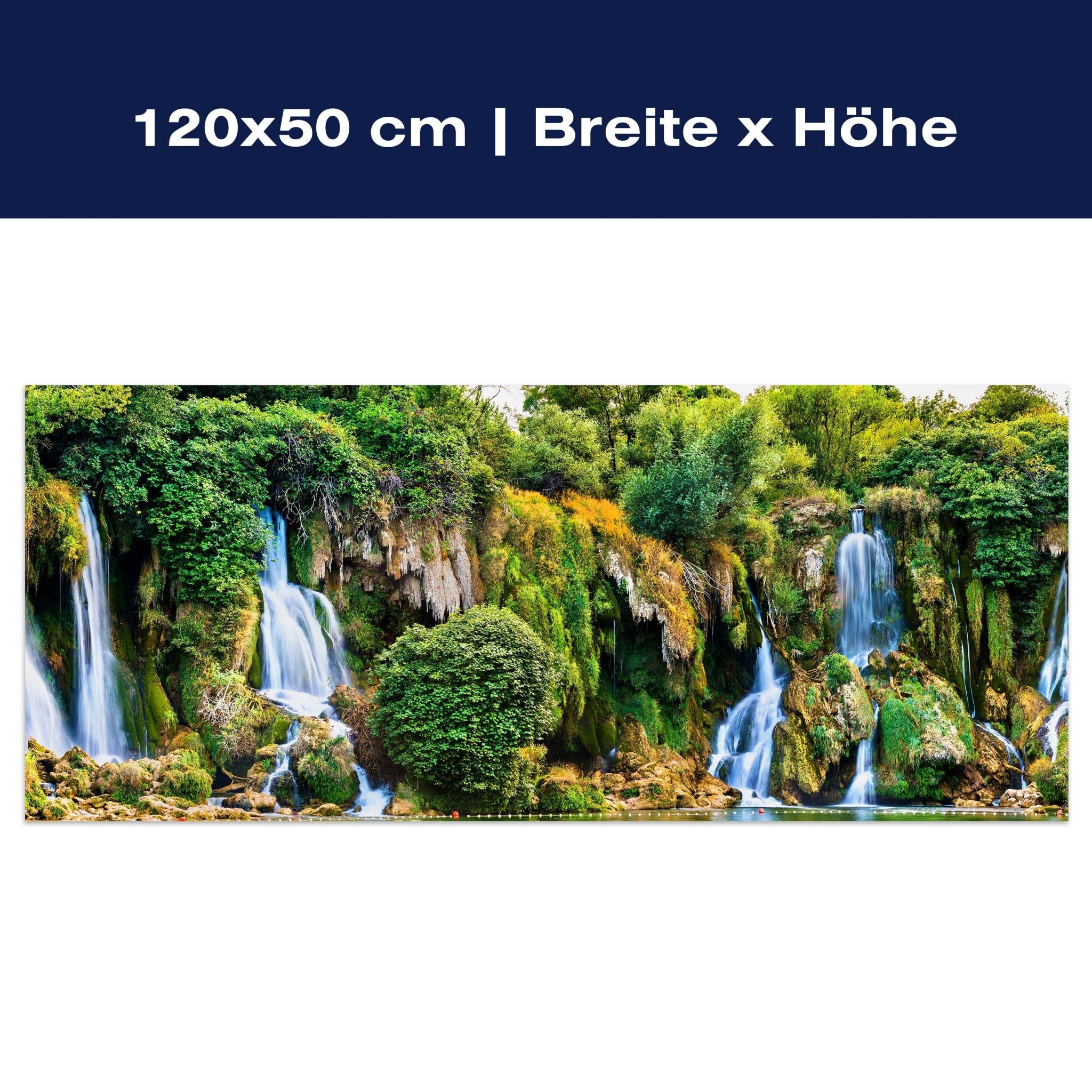 Leinwandbild Wasserfall im Urwald, Klippe, Dschungel M1081 Leinwandbild Wasserfall im Urwald, Klippe, Dschungel M1081