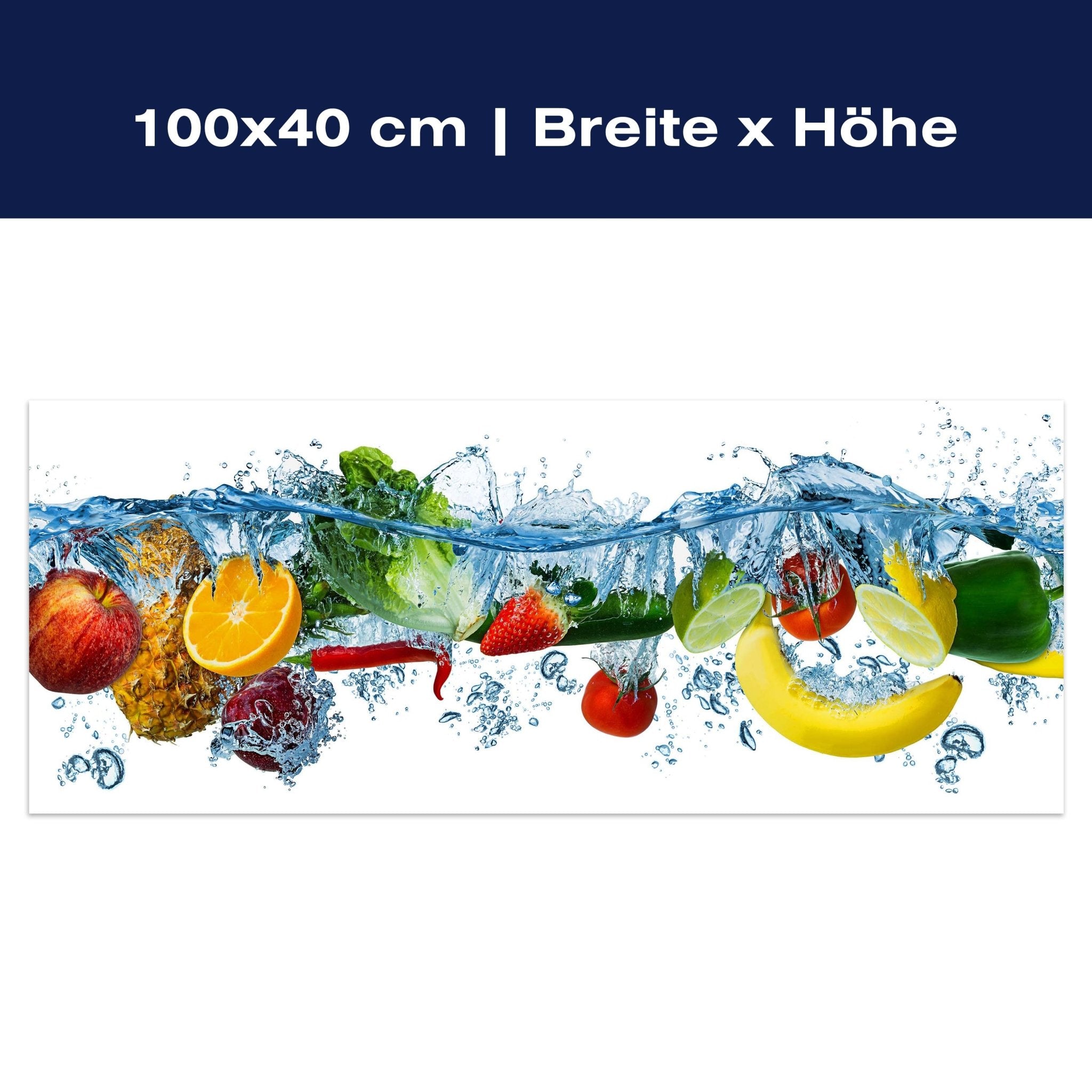 Leinwandbild Obst & Gemüse im Wasser, Früchte M1083