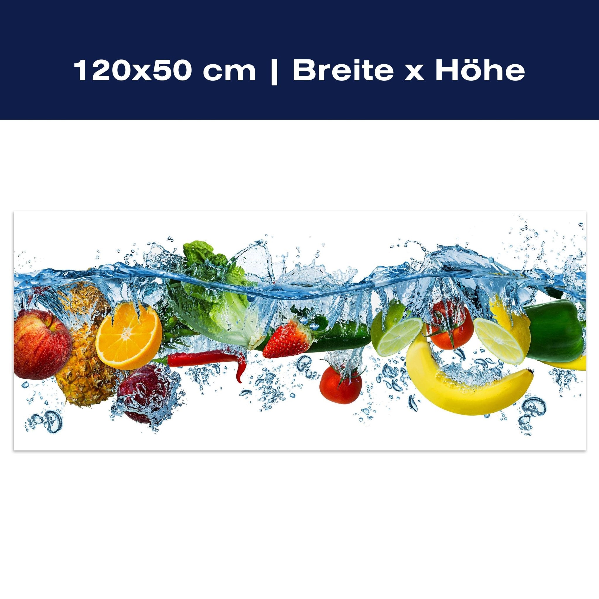 Leinwandbild Obst & Gemüse im Wasser, Früchte M1083