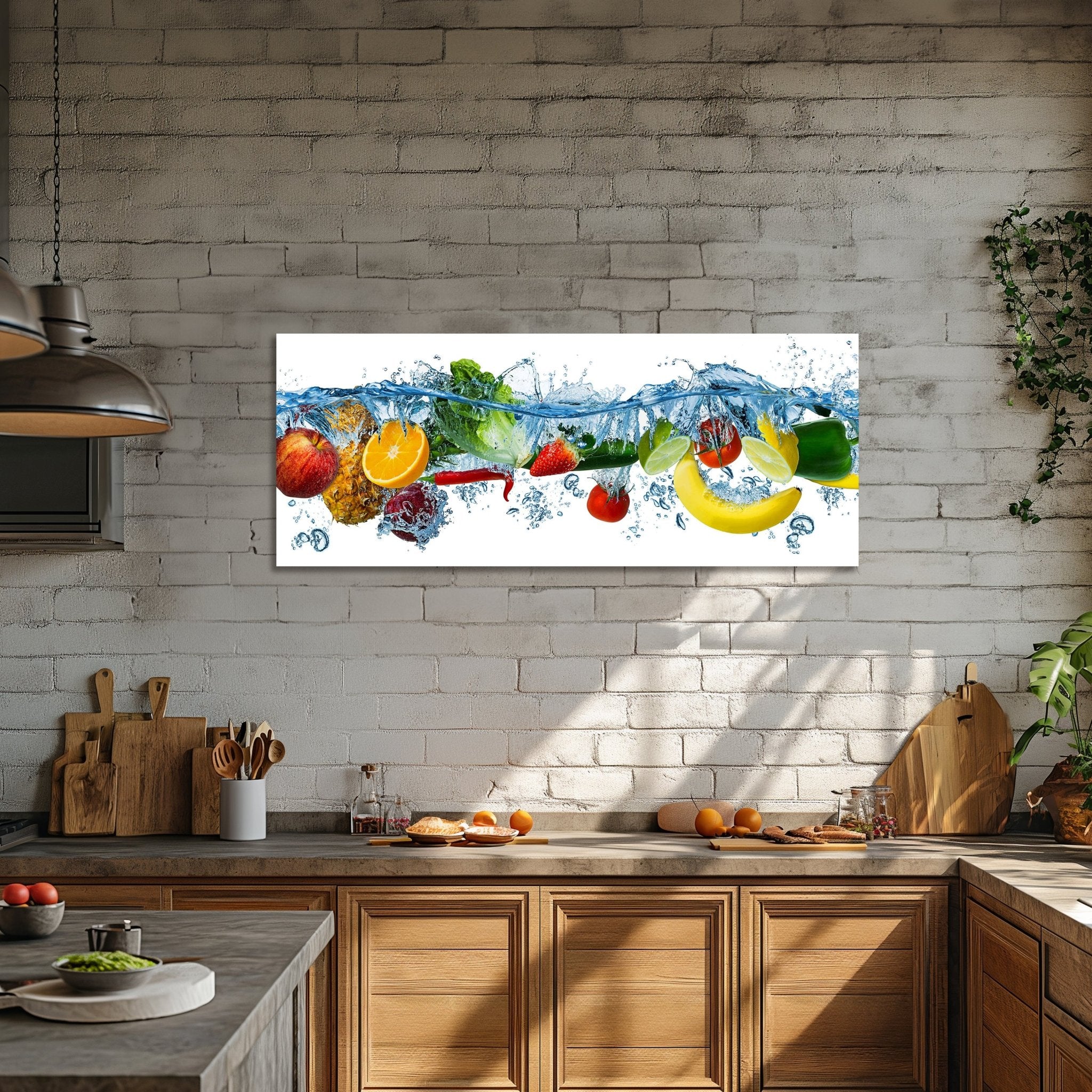 Leinwandbild Obst & Gemüse im Wasser, Früchte M1083 kaufen - Bild 2