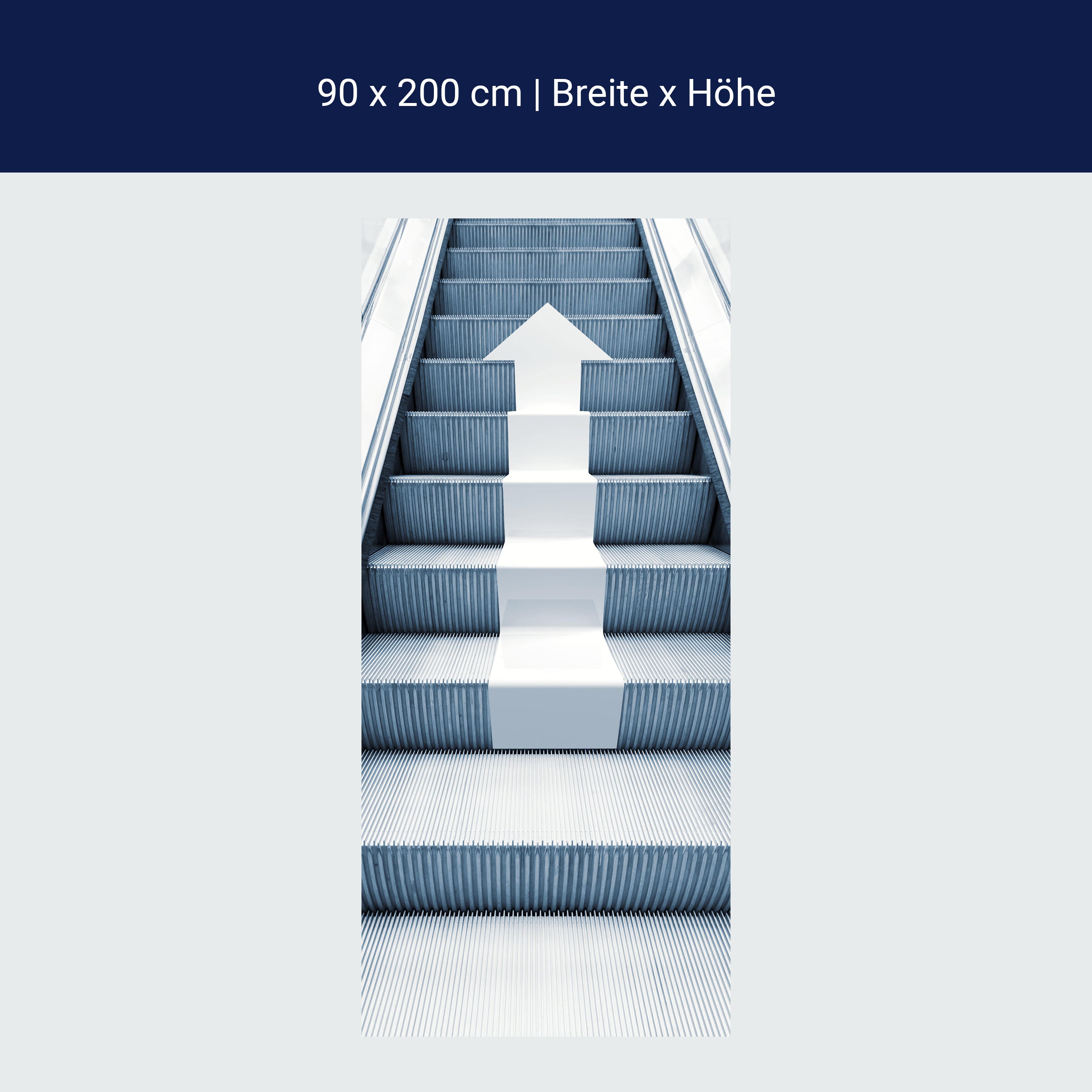Türtapete Pfeil auf Rolltreppe, Kaufhaus, Treppe M1083 Türtapete Pfeil auf Rolltreppe, Kaufhaus, Treppe M1083
