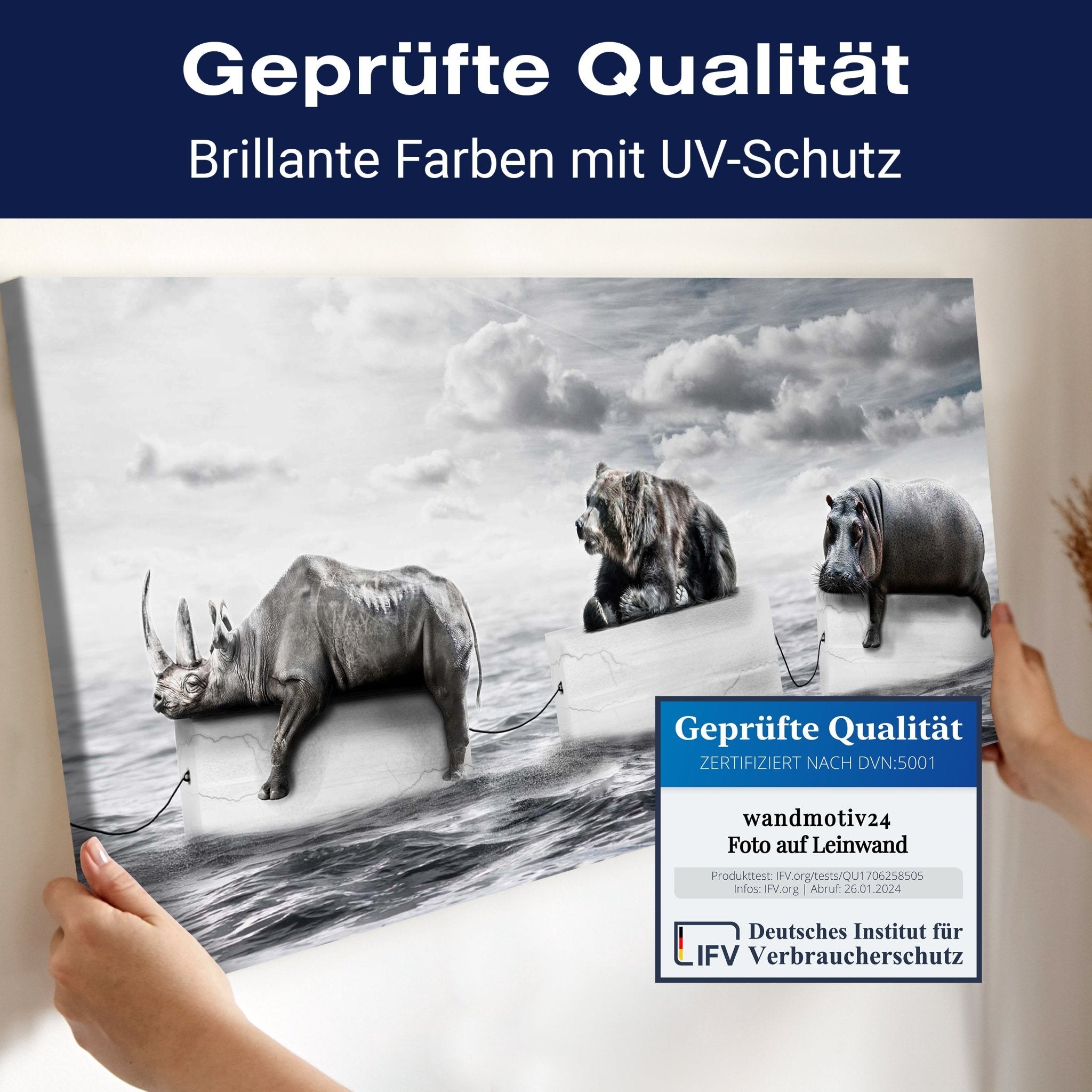 Leinwandbild Bär & Nilpferd auf Eis, Meer, Klima M1097 kaufen - Bild 4 Leinwandbild Bär & Nilpferd auf Eis, Meer, Klima M1097 kaufen - Bild 4