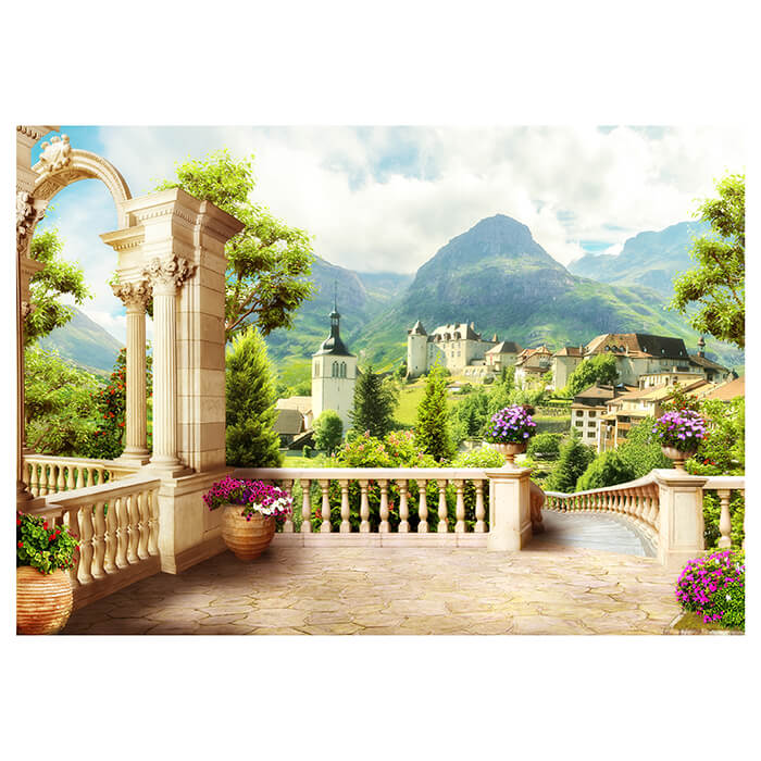 Fototapete Stadtblick Berge Terrasse M1097 - Bild 2 Fototapete Stadtblick Berge Terrasse M1097 - Bild 2