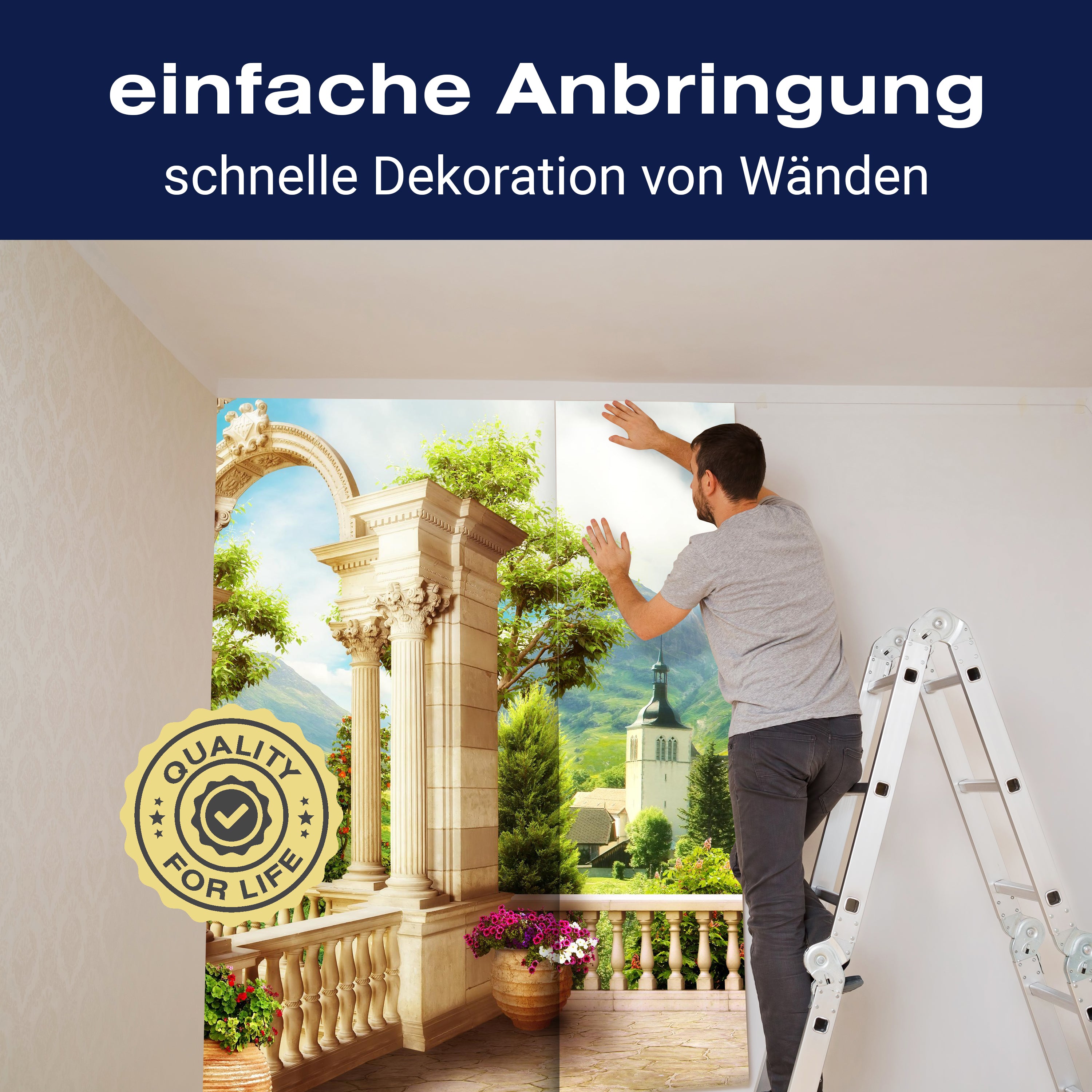 Fototapete Stadtblick Berge Terrasse M1097 - Bild 3 Fototapete Stadtblick Berge Terrasse M1097 - Bild 3