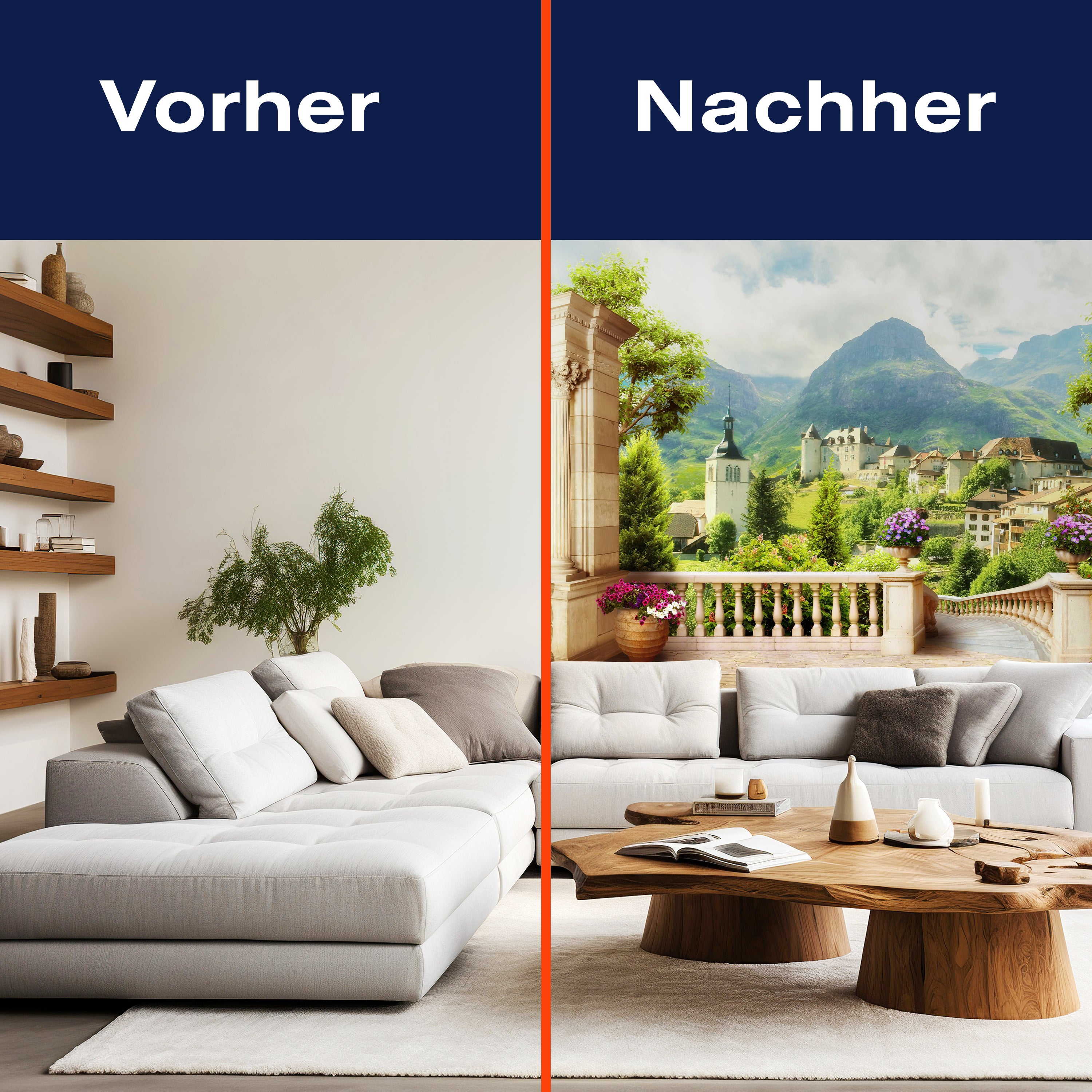 Fototapete Stadtblick Berge Terrasse M1097 - Bild 9 Fototapete Stadtblick Berge Terrasse M1097 - Bild 9