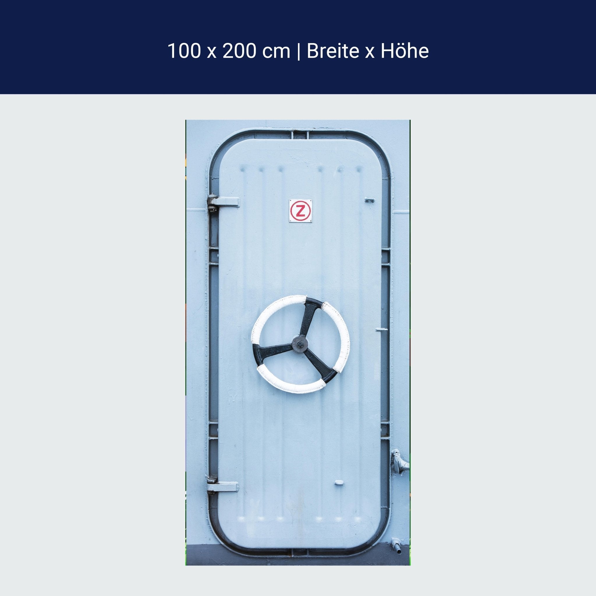 Türtapete Schiffs-schleuse Blau, Dreh-rad, Tür M1098 Türtapete Schiffs-schleuse Blau, Dreh-rad, Tür M1098
