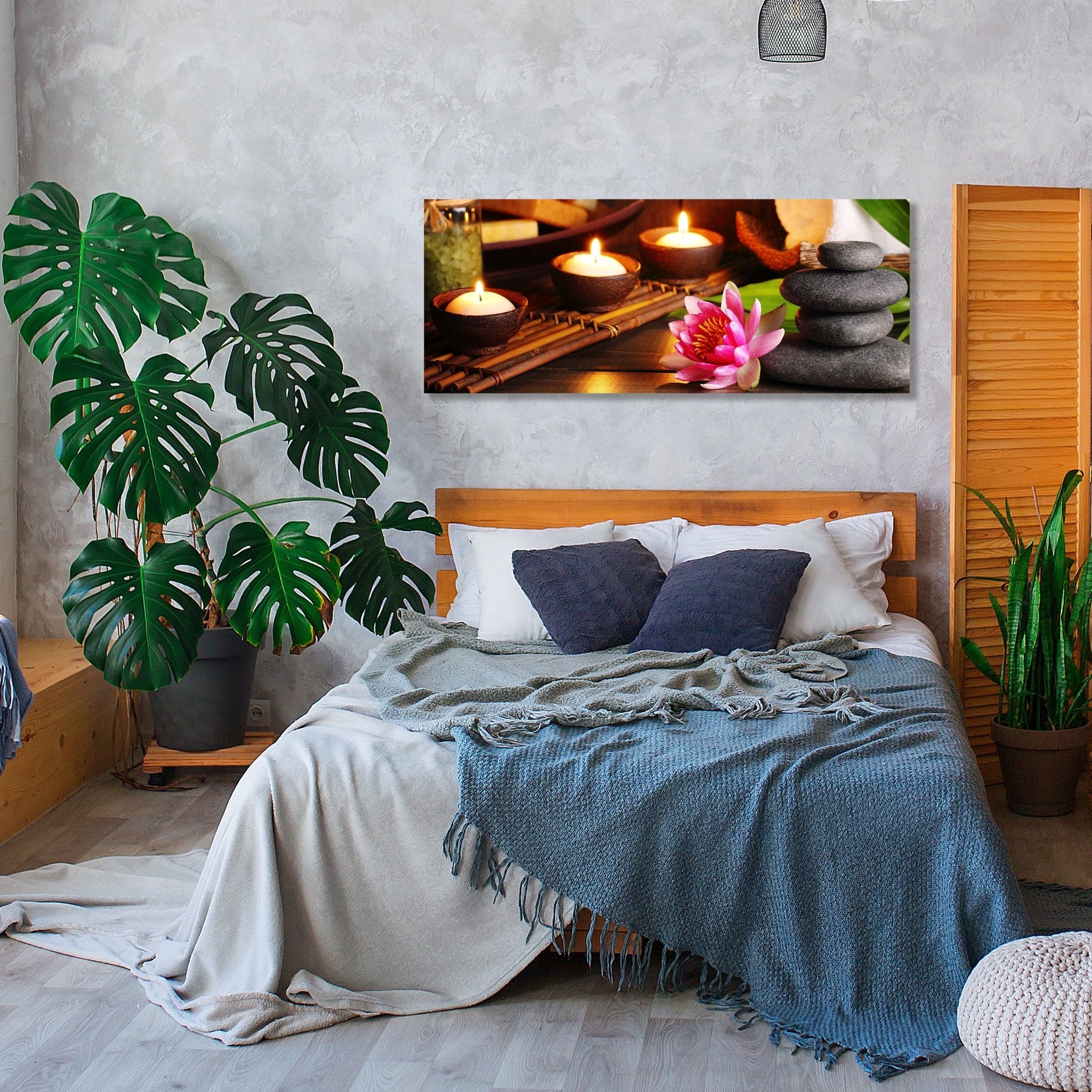 Leinwandbild Steine, Kerzen & Blüte, Lotus, Wellness M1100 kaufen - Bild 2 Leinwandbild Steine, Kerzen & Blüte, Lotus, Wellness M1100 kaufen - Bild 2