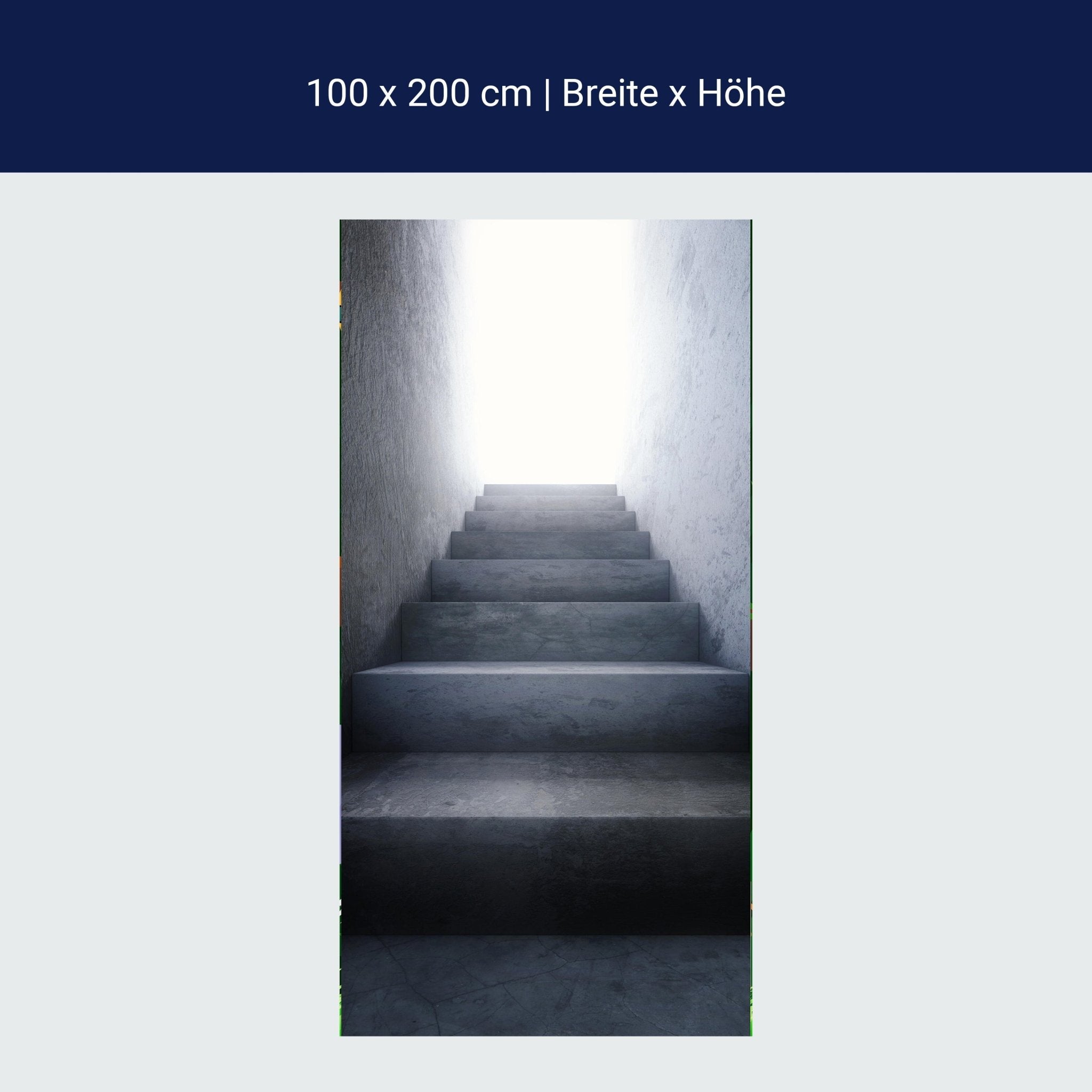 Türtapete Dunkle Treppe ins Licht, Treppen-stufen M1101 Türtapete Dunkle Treppe ins Licht, Treppen-stufen M1101