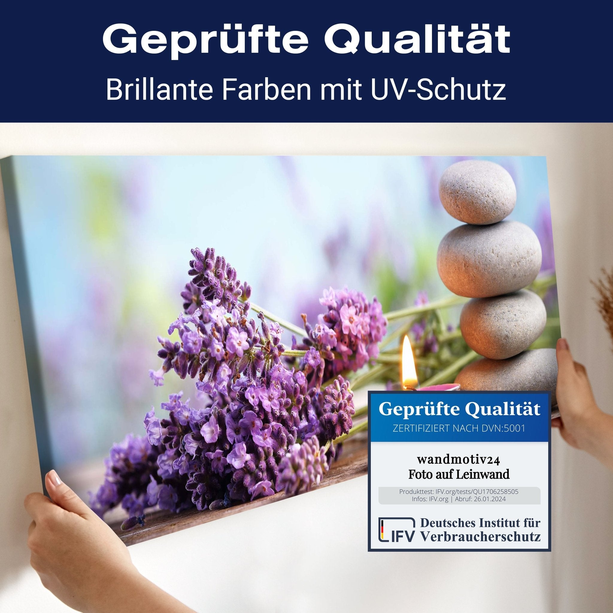 Leinwandbild Teelicht, Steine, Lavendel, Wellness M1102 kaufen - Bild 4 Leinwandbild Teelicht, Steine, Lavendel, Wellness M1102 kaufen - Bild 4