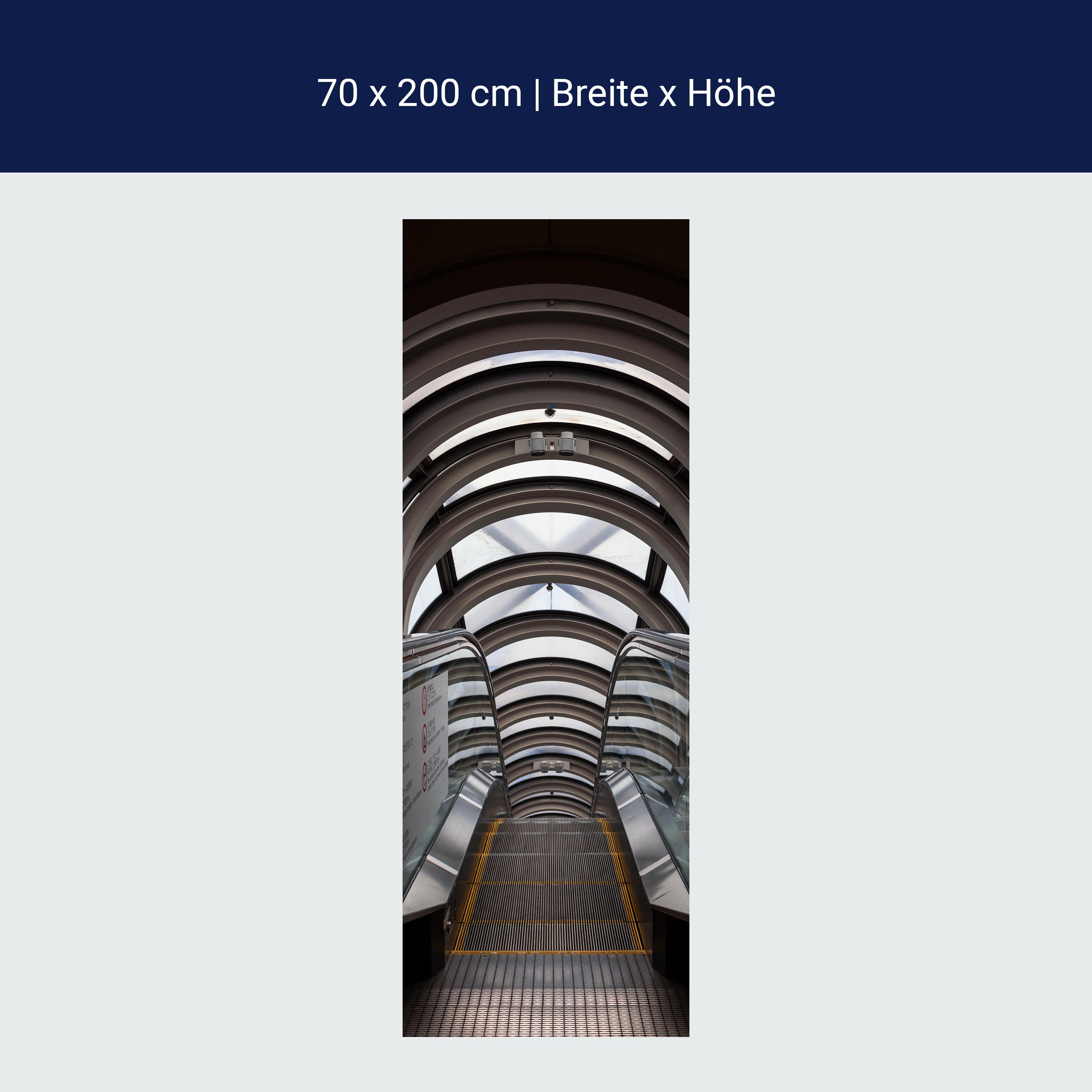 Türtapete Rolltreppe abwärts, Glas, Metall, Bögen M1103 Türtapete Rolltreppe abwärts, Glas, Metall, Bögen M1103