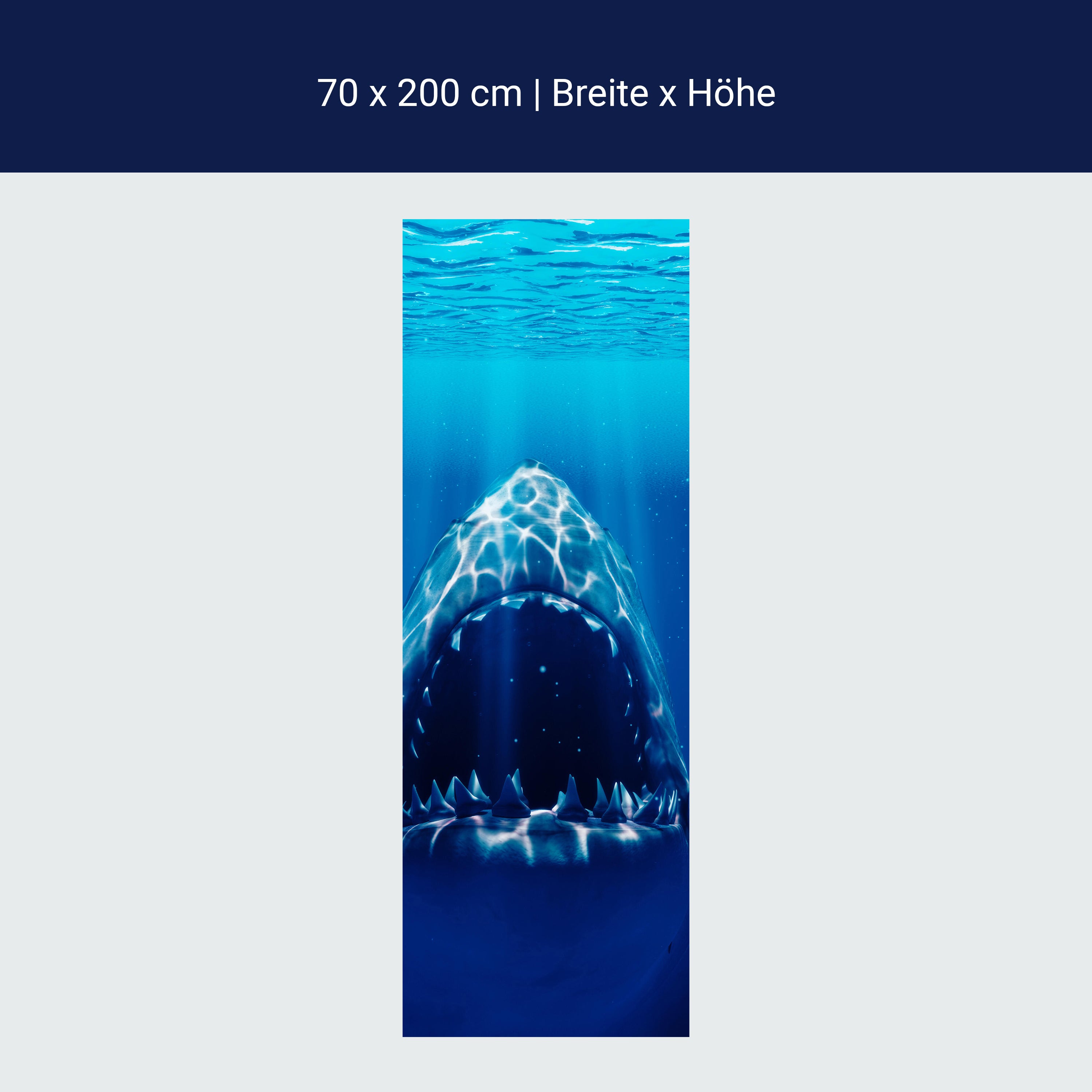 Türtapete Großer Weißer Hai Unter-wasser, Zähne M1107 Türtapete Großer Weißer Hai Unter-wasser, Zähne M1107