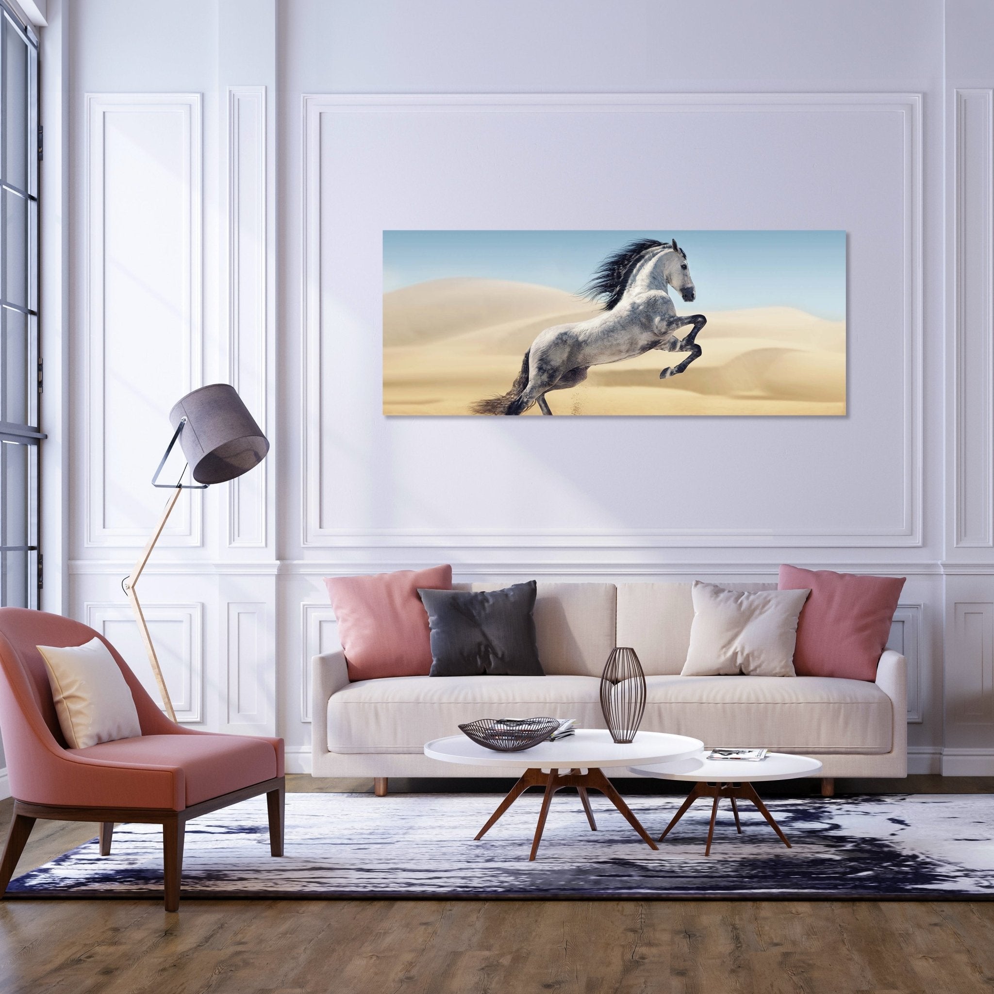 Leinwandbild Pferd, weiß, grau, Sand, Wüste M1110 kaufen - Bild 2