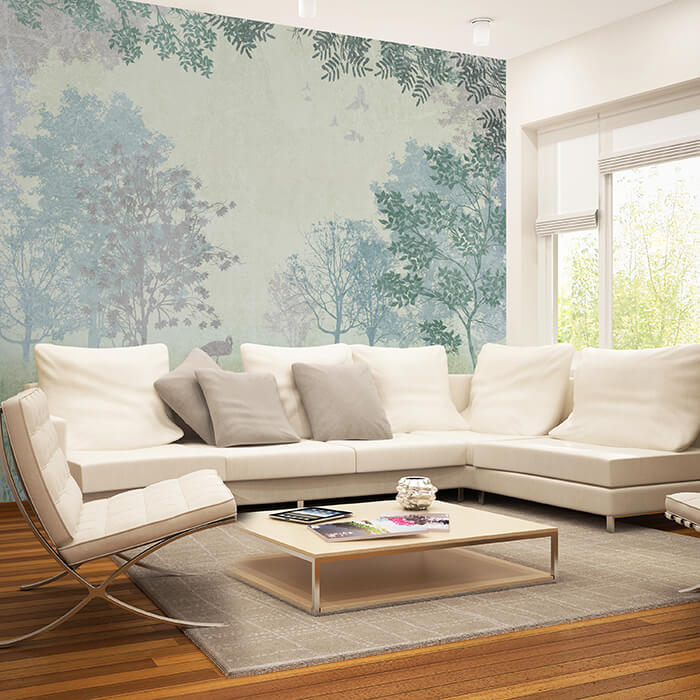 Fototapete Vintage Flamingo Bäume M1110 - Bild 1 Fototapete Vintage Flamingo Bäume M1110 - Bild 1