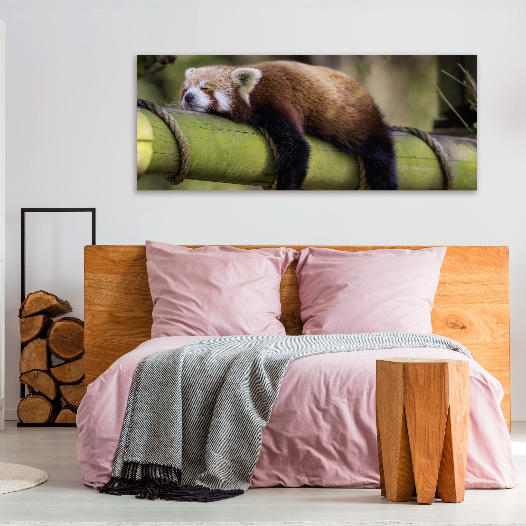 Leinwandbild schlafender roter Panda, Bambus M1114 kaufen - Bild 3
