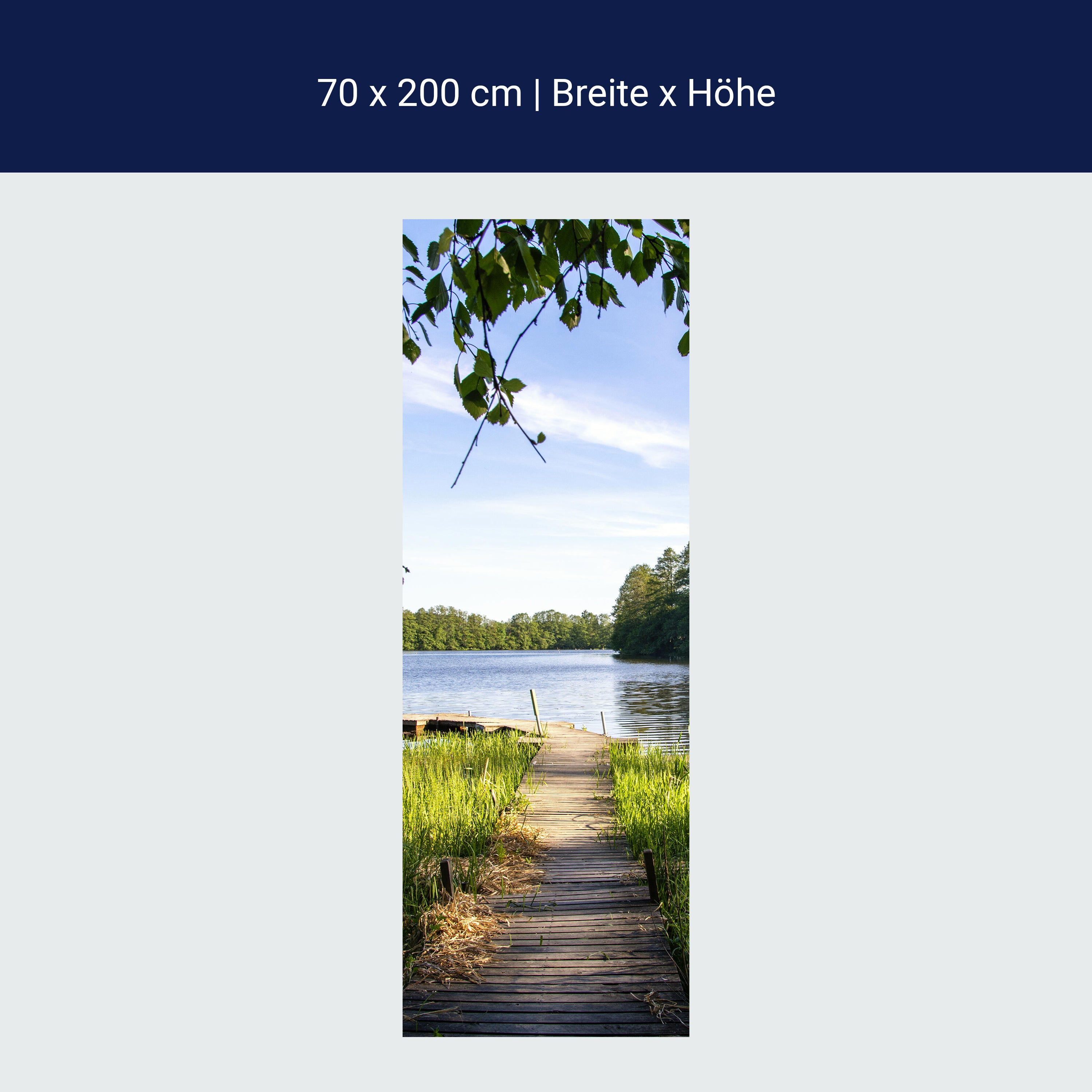Türtapete Holz-steg an einem See, Natur, Teich M1116 Türtapete Holz-steg an einem See, Natur, Teich M1116