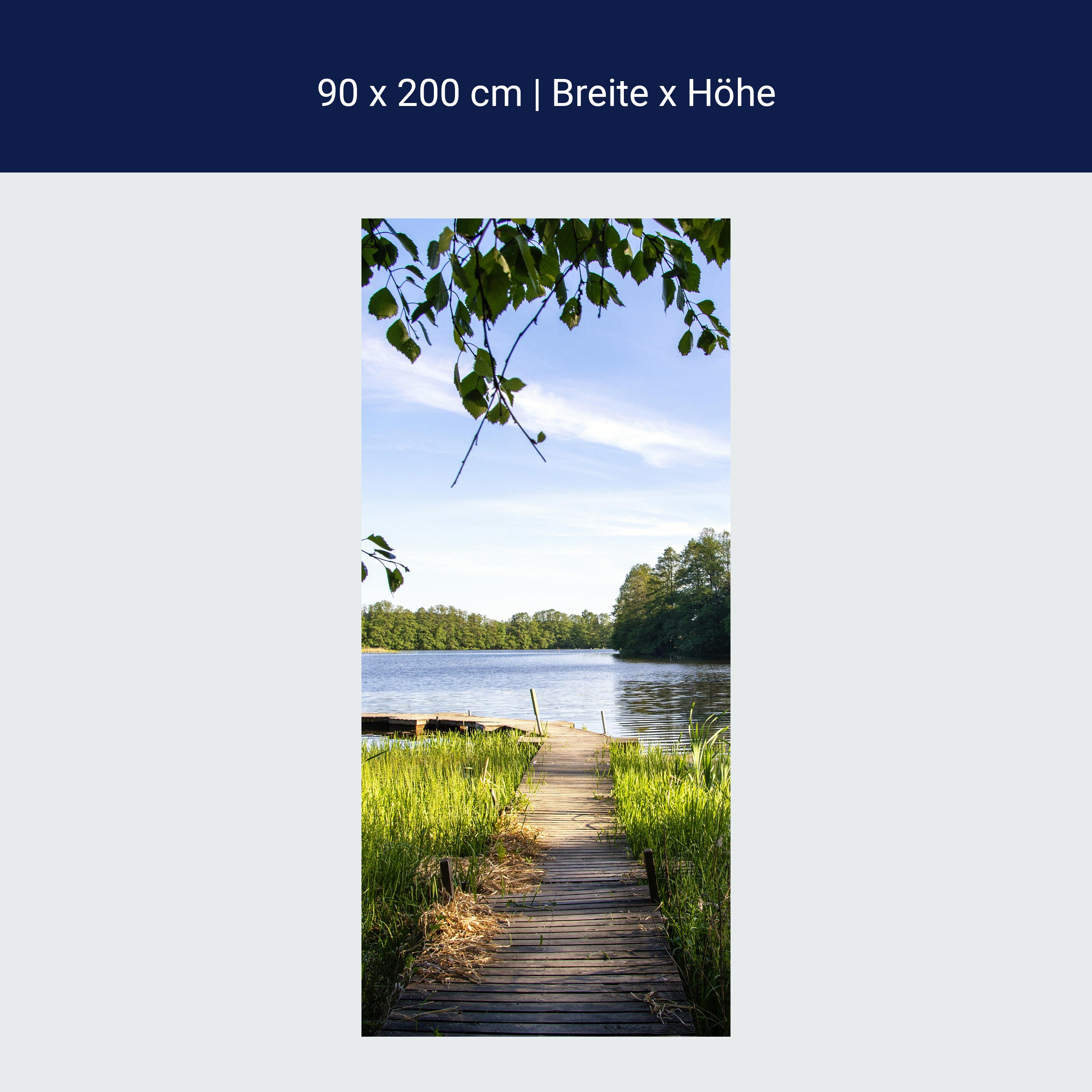Türtapete Holz-steg an einem See, Natur, Teich M1116 Türtapete Holz-steg an einem See, Natur, Teich M1116