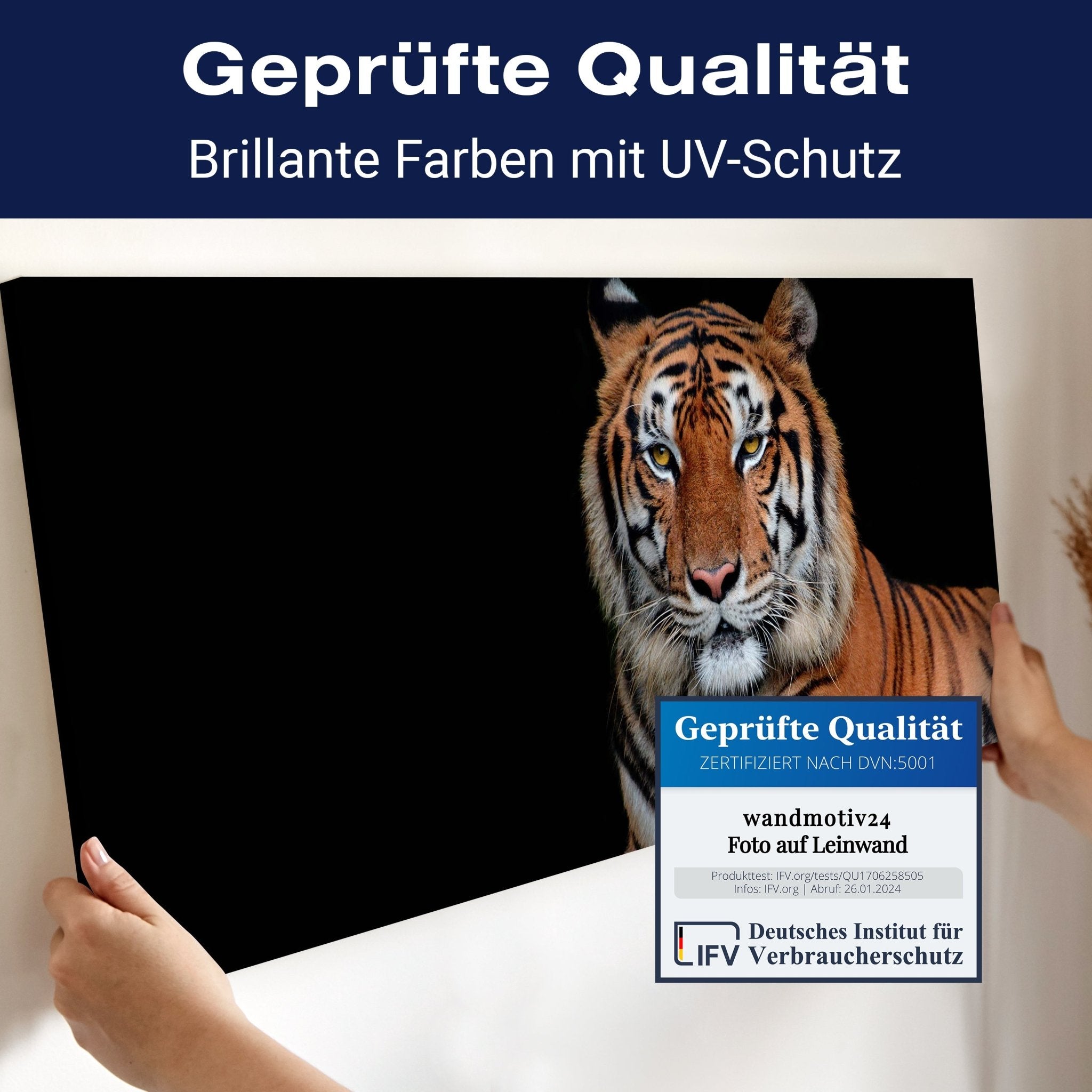 Leinwandbild Tiger, Tier, schwarz, orange M1117 kaufen - Bild 4 Leinwandbild Tiger, Tier, schwarz, orange M1117 kaufen - Bild 4